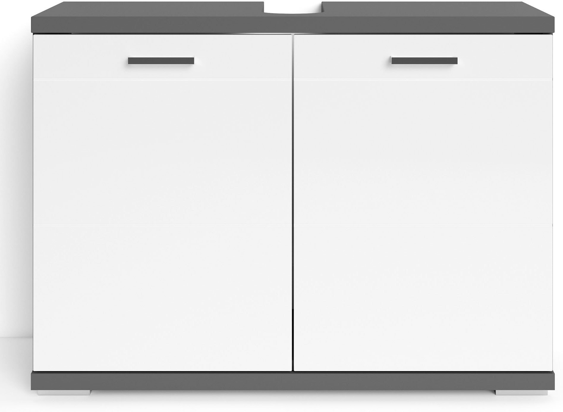 byLIVING Waschbeckenunterschrank »Nebraska«, Breite 80 cm, Badezimmerschrank, MDF-Fronten in Hochglanz-Optik