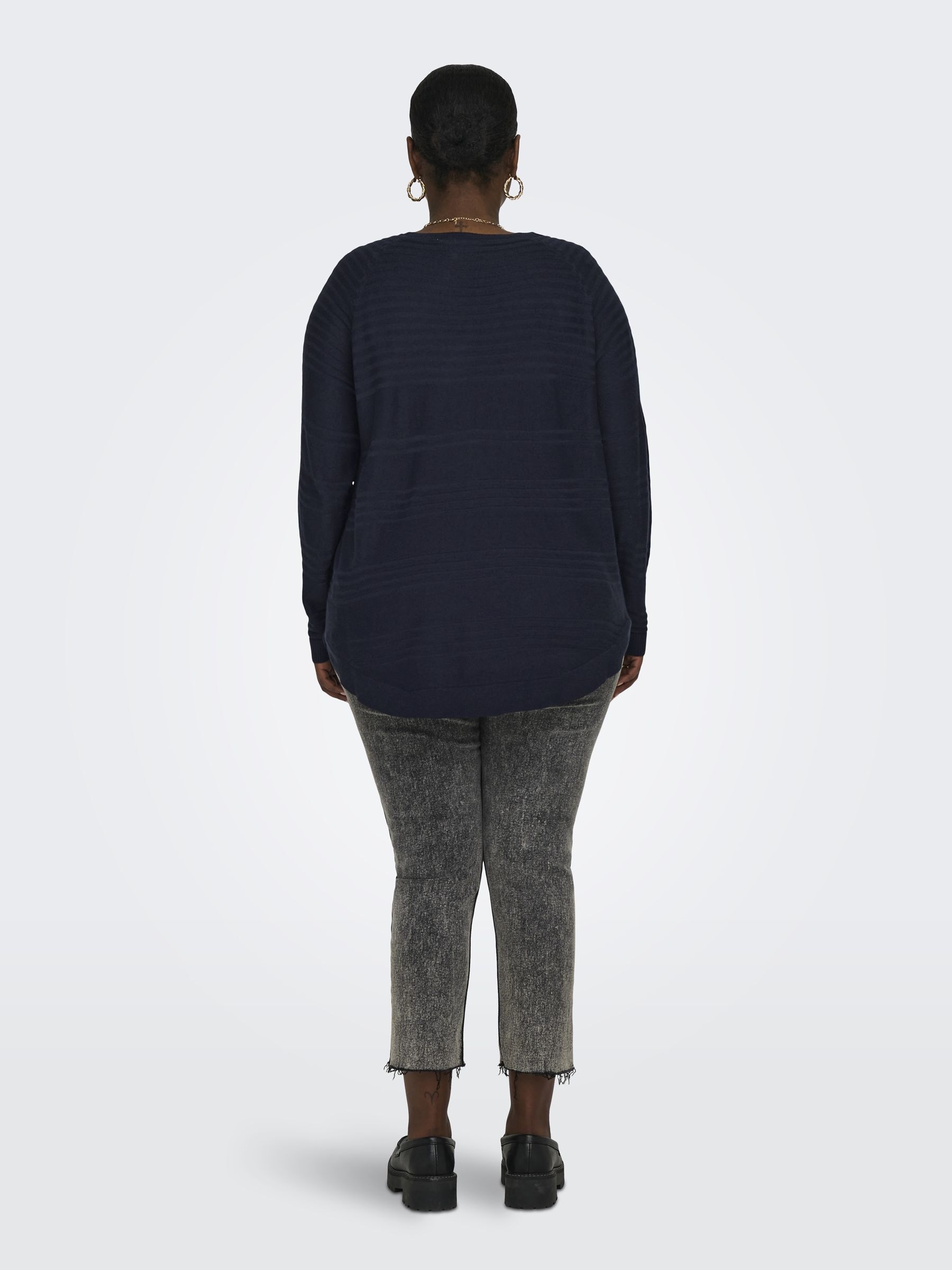 ONLY CARMAKOMA Rundhalspullover »CARNEWAIRPLAIN LS PULLOVER KNT«