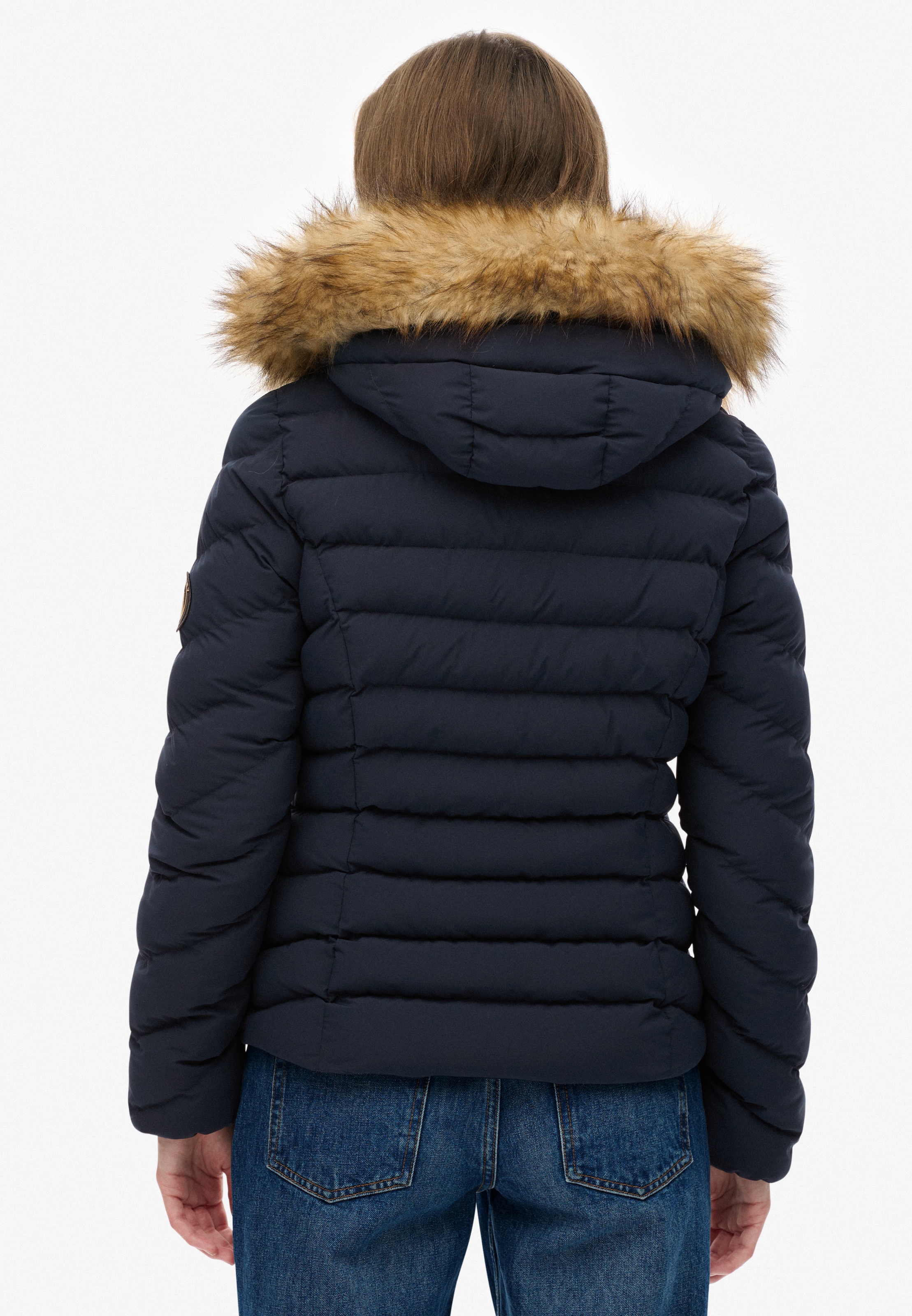 Superdry Steppjacke »FUJI FAUX FUR HOOD PADDED JKT« mit Kapuze