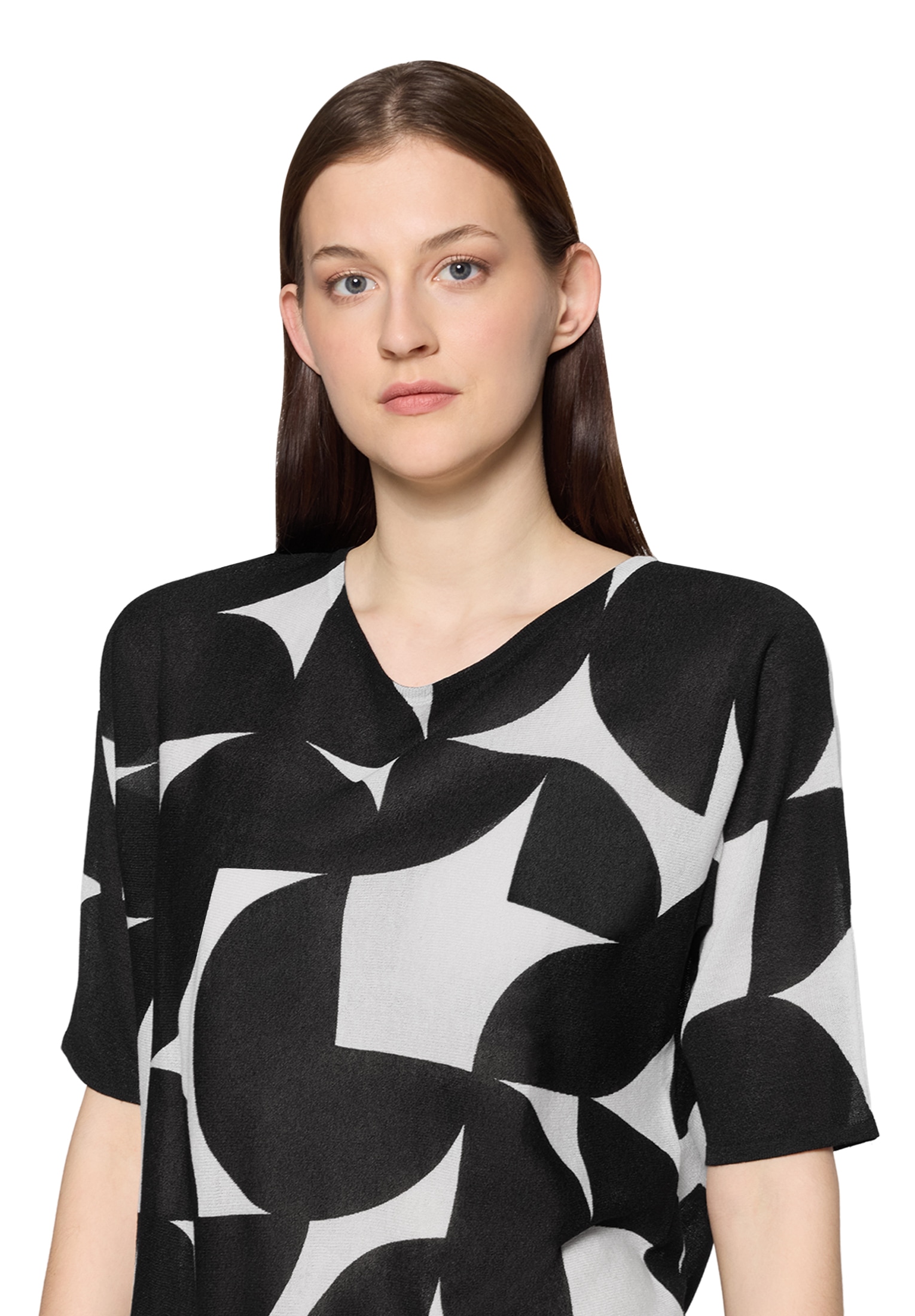 Betty&Co Rundhalspullover »Feinstrickpullover mit Print«