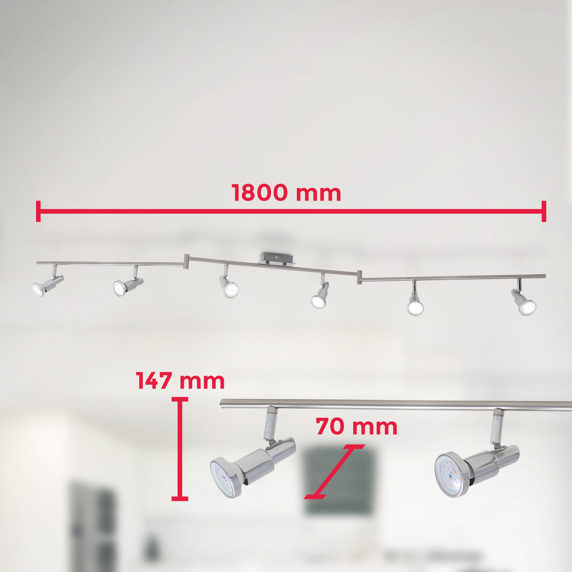 B.K.Licht LED Deckenspots, drehbar, 400lm flammig-flammig, OTTO schwenkbar, chromfarbene 6 inkl. 5W Spots Deckenleuchte, im Shop Online