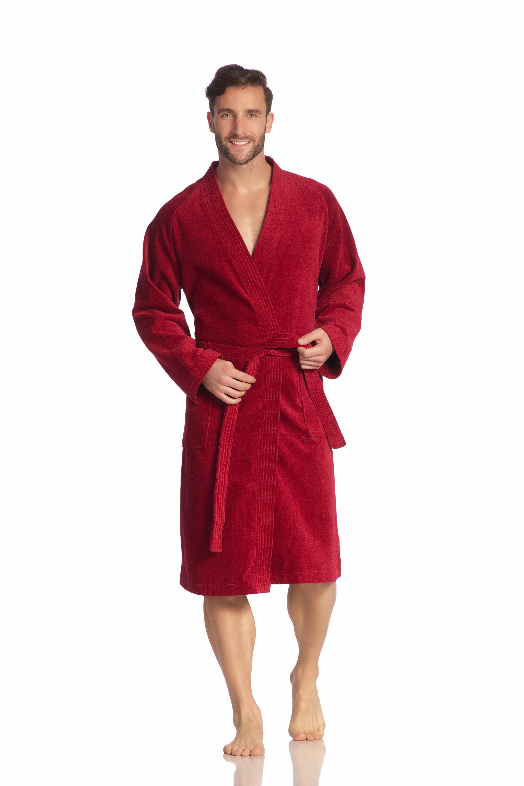 Vossen Damen Unisex-Bademantel »Dallas in rot, Größe L Länge: 110 cm