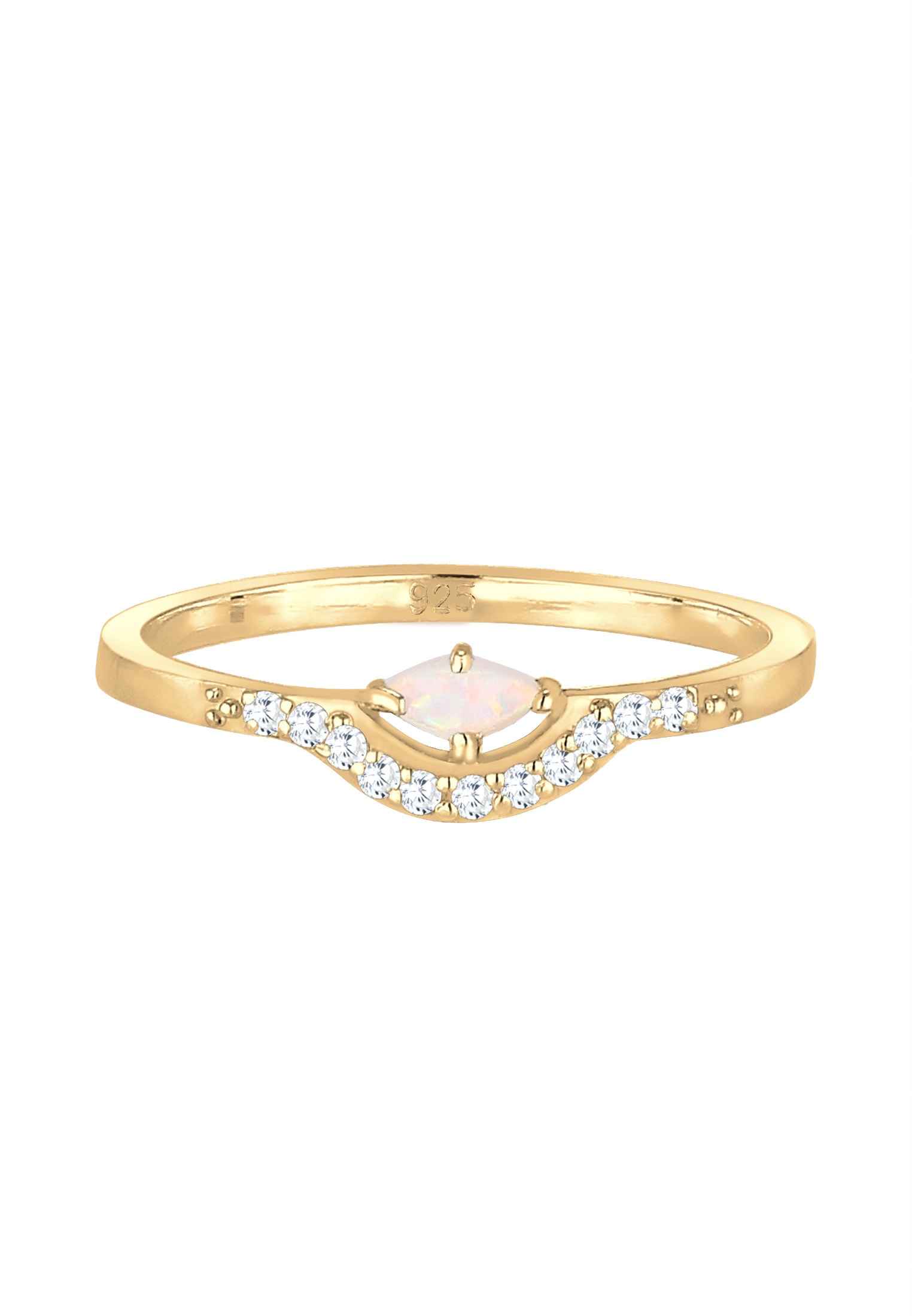 Elli Verlobungsring »Ring Elli Ring Vintage Design Zirkonia Marquise Opal 925er Silber«