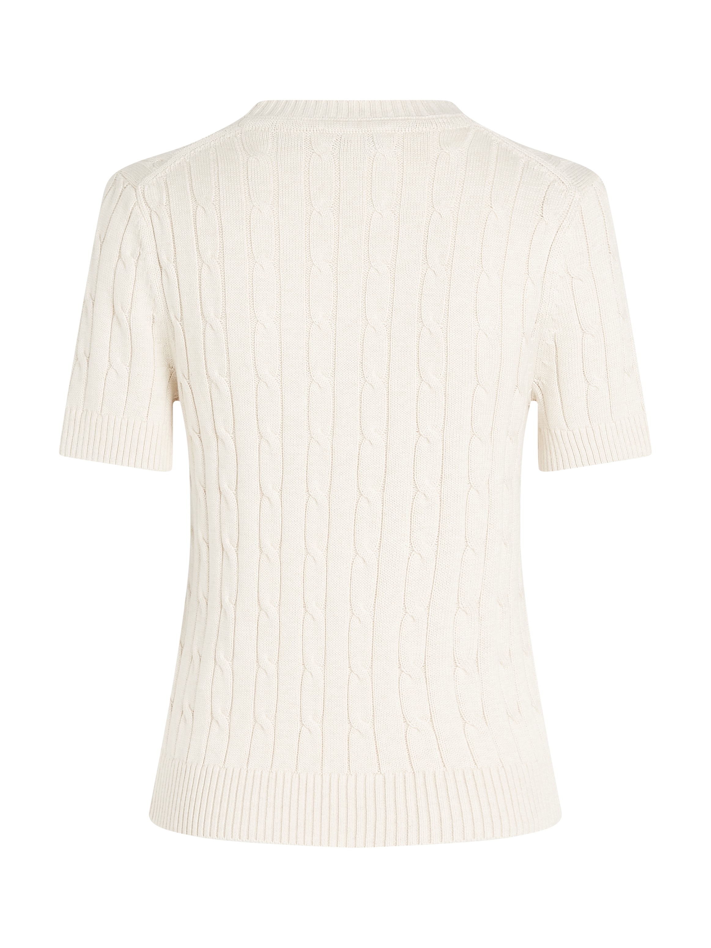 Tommy Hilfiger Kurzarmpullover »1985 CO MINI CABLE C-NK SS SWT«, in tollem Strickmuster