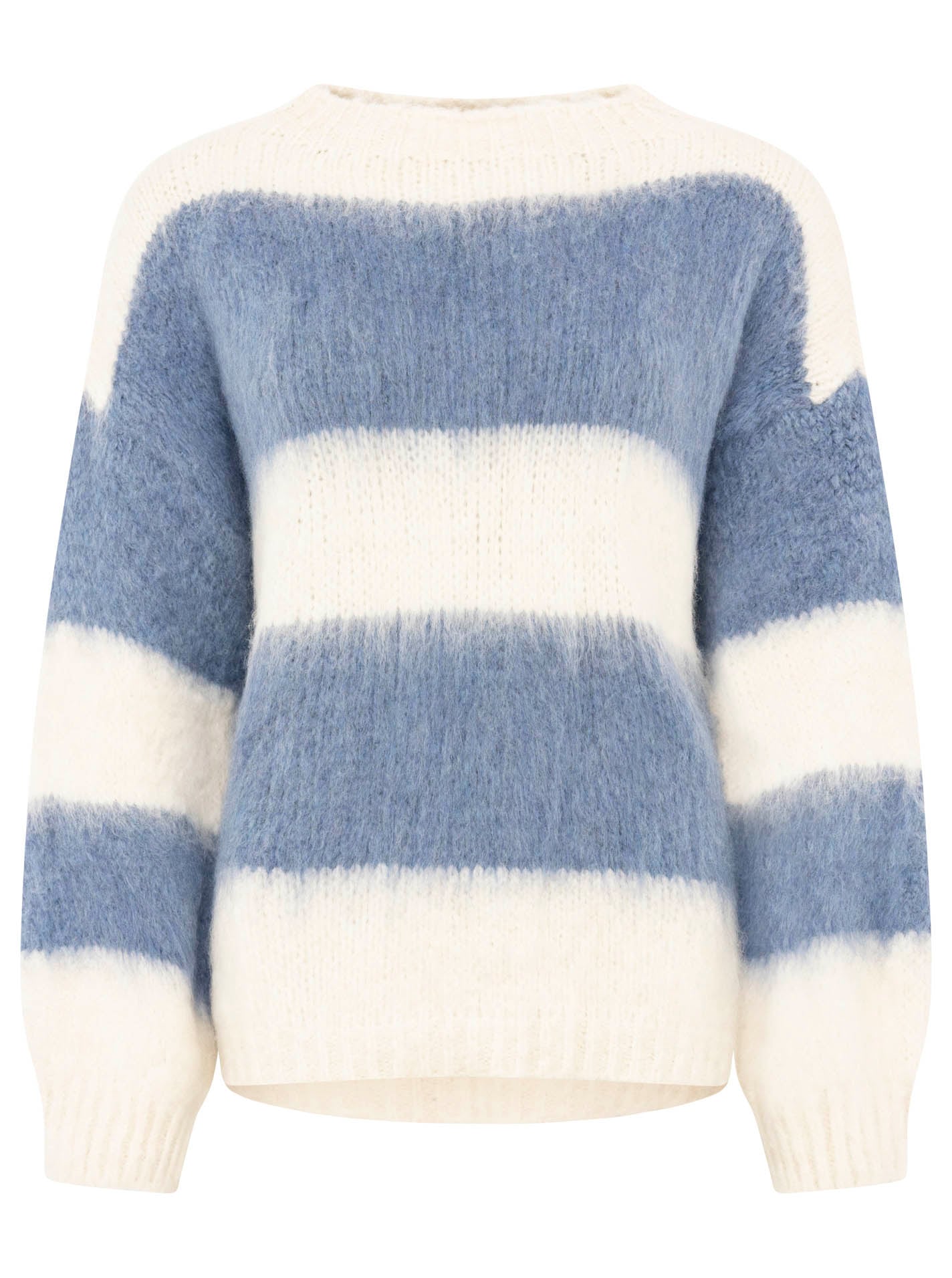 Zwillingsherz Strickpullover »"Streifen"« kuschelig mit Rundhalsausschnitt, Blockstreifen und Wollanteil