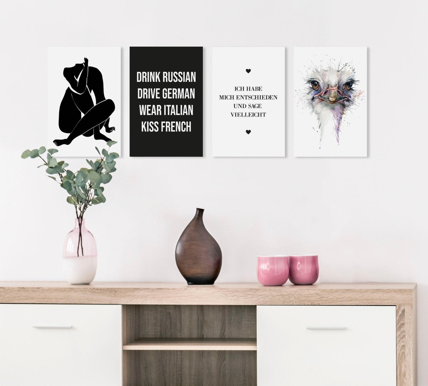 queence Acrylglasbild »Spruch« Schriftzug | Schwarz-Weiß | Sprüche | Sprüche & Texte Fine Art-Print in Galeriequalität