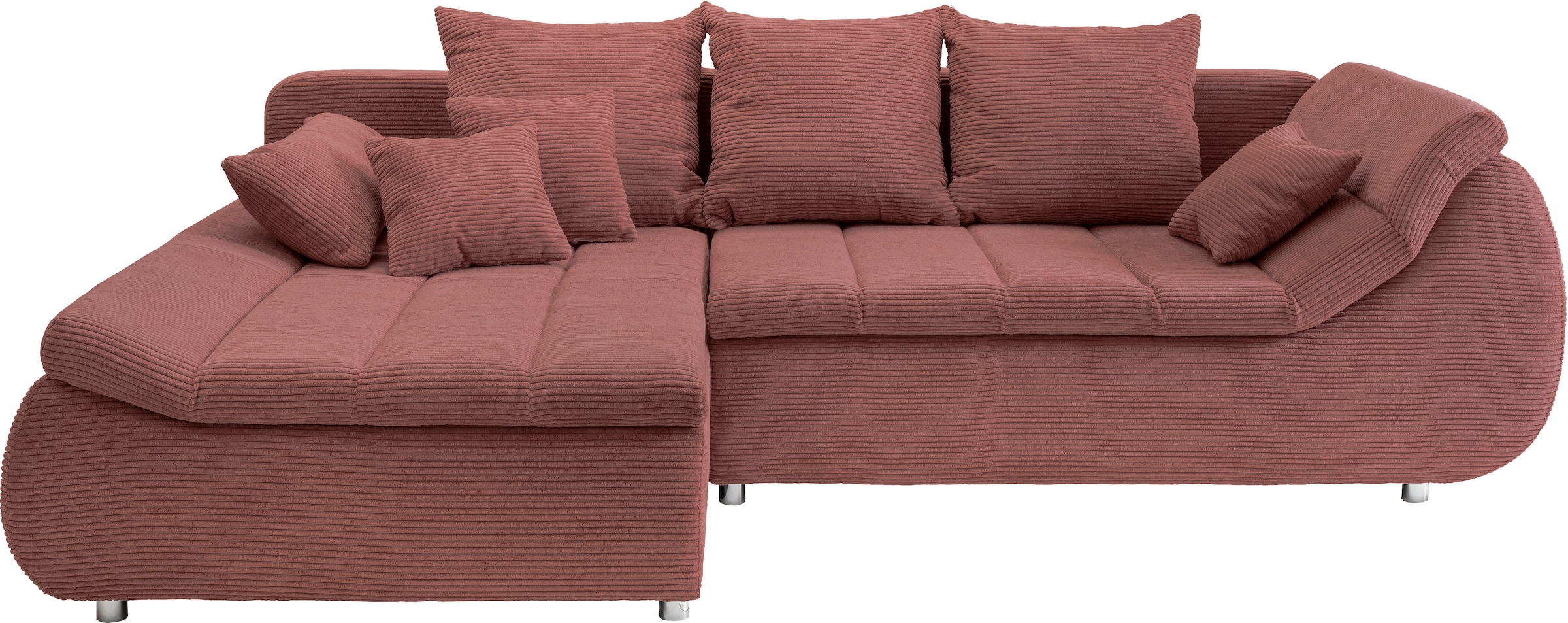 INOSIGN Ecksofa »Imola elegant und bequem, aktuelle Steppung im Sitz, L-Form«, wahlweise mit Bettfunktion