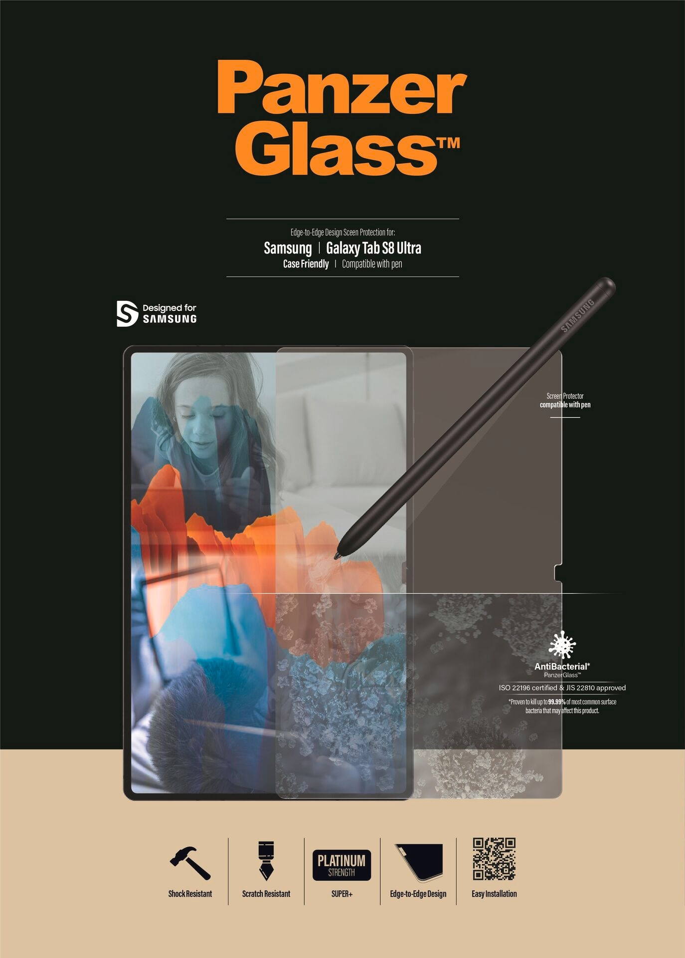 PanzerGlass Displayschutzfolie »Screen Protector Glass Samsung Galaxy Tab S8 Ultra«