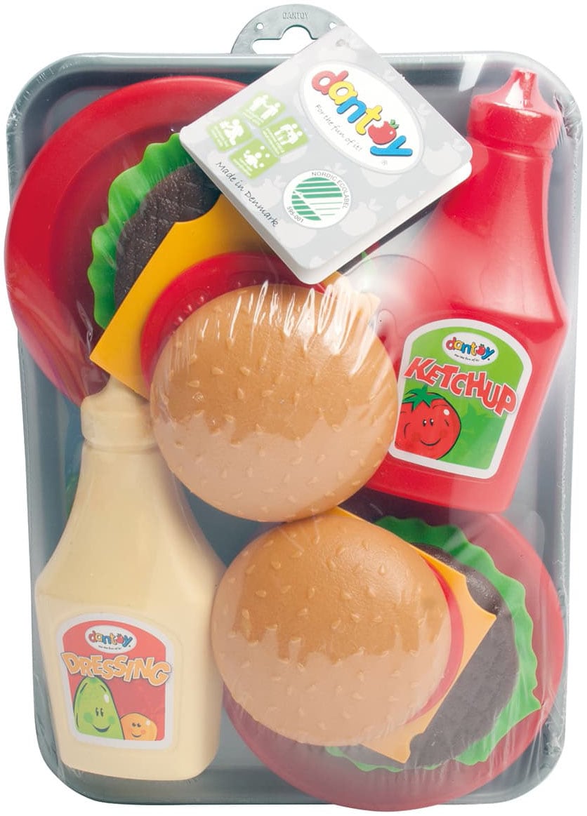 dantoy Spiellebensmittel »Burger Set auf Tablett 17-teilig« Made in Europe