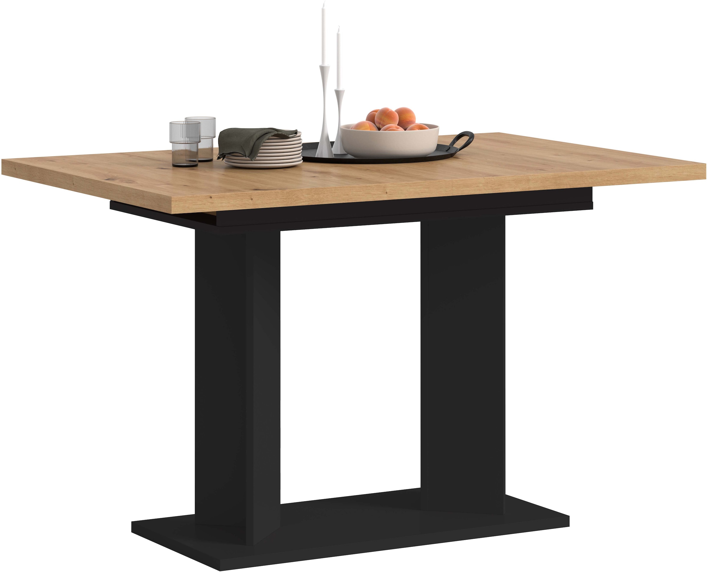 Home affaire Esstisch »GERO, 120-160 cm, ausziehbar, Säulengestell« in verschiedenen Ausführungen erhältlich, 1 Stk. tlg. Tisch, Esstisch, Esszimmer, Esszimmertisch, Küchetisch, Bartisch