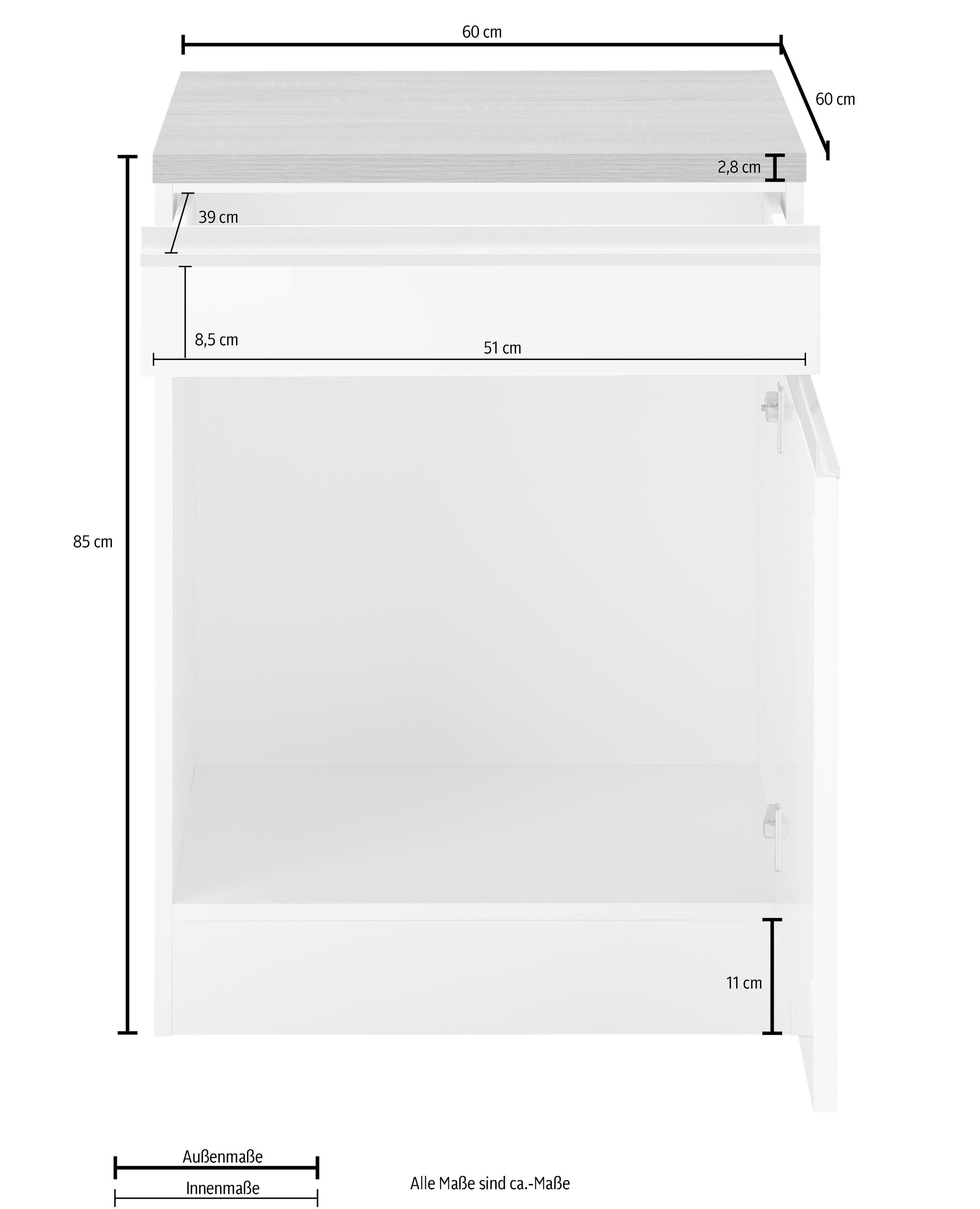 KOCHSTATION Unterschrank »KS-Ohio«, Breite 60 cm