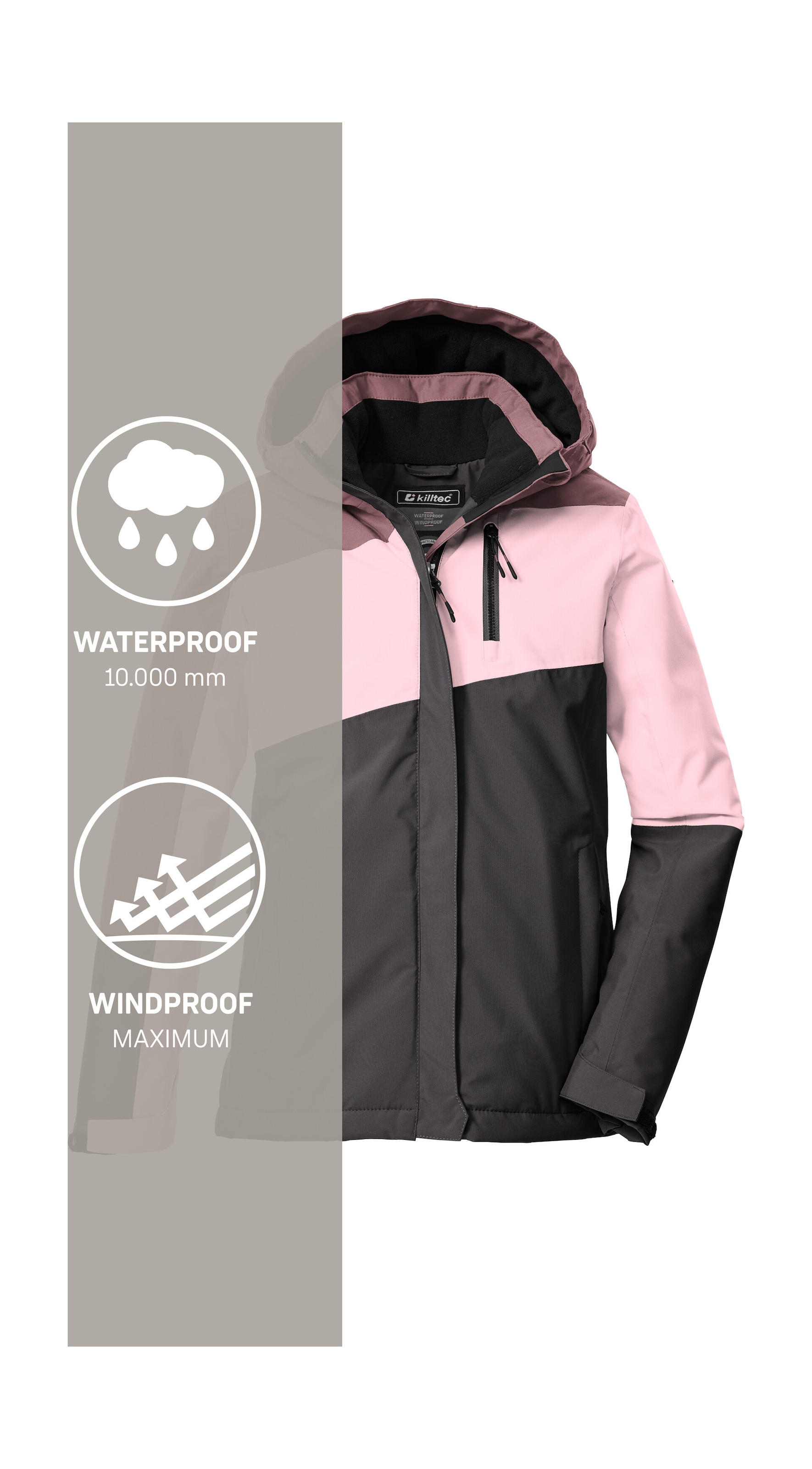Killtec Funktionsjacke »KOW 218 GRLS JCKT« Winddichte, wasserdichte Kinderjacke mit verstellbarer Kapuze