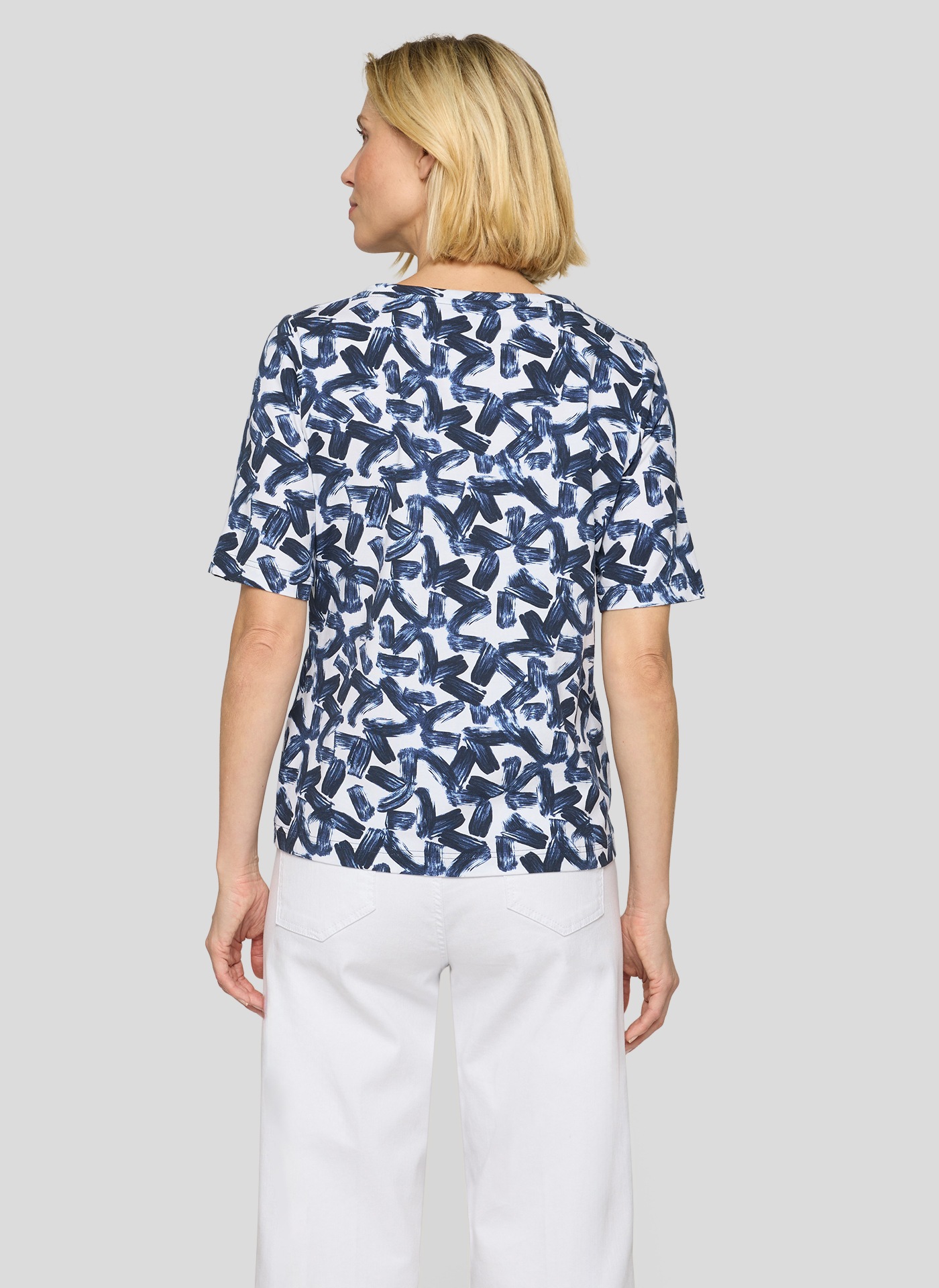 Rabe Rundhalsshirt mit Allover-Muster