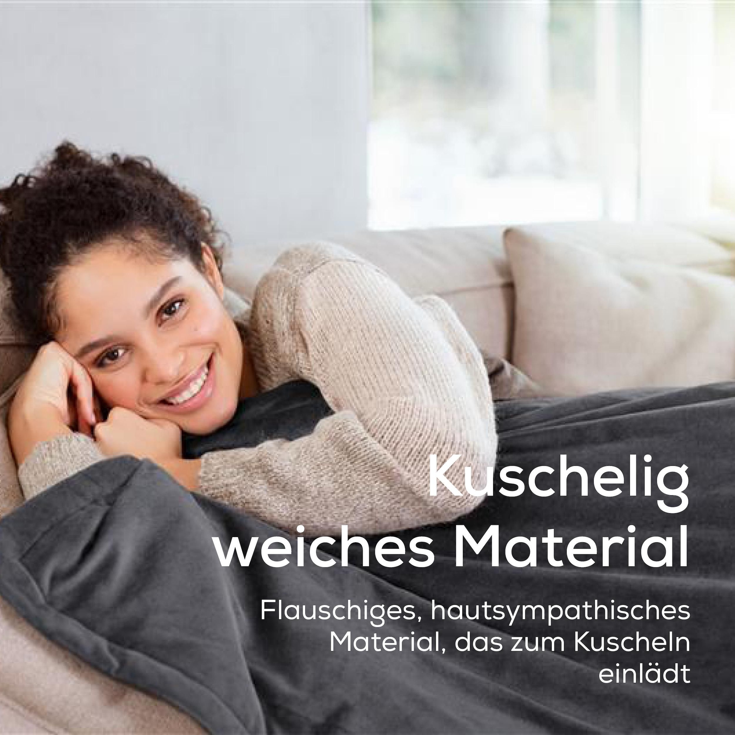 BEURER Heizdecke »HD 75 Cosy Dark-Grey, elektrische Wärmedecke zum Einkuscheln« Mit 6 Temperaturstufen, Abschaltautomatik, maschinenwaschbar