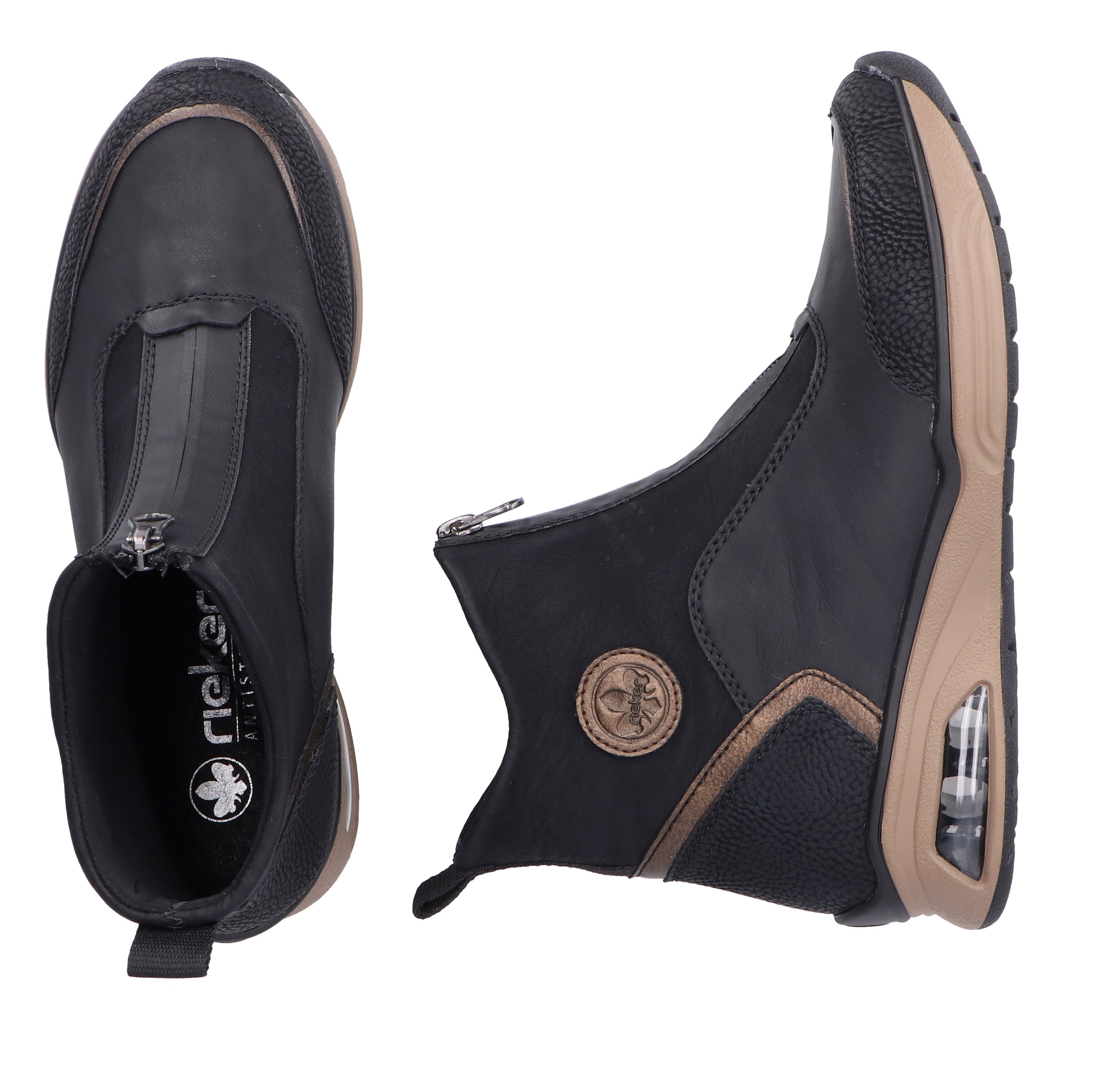 Rieker Schlupfboots, Stiefelette, High Top Sneaker, Keilabsatz, mit Anziehlasche