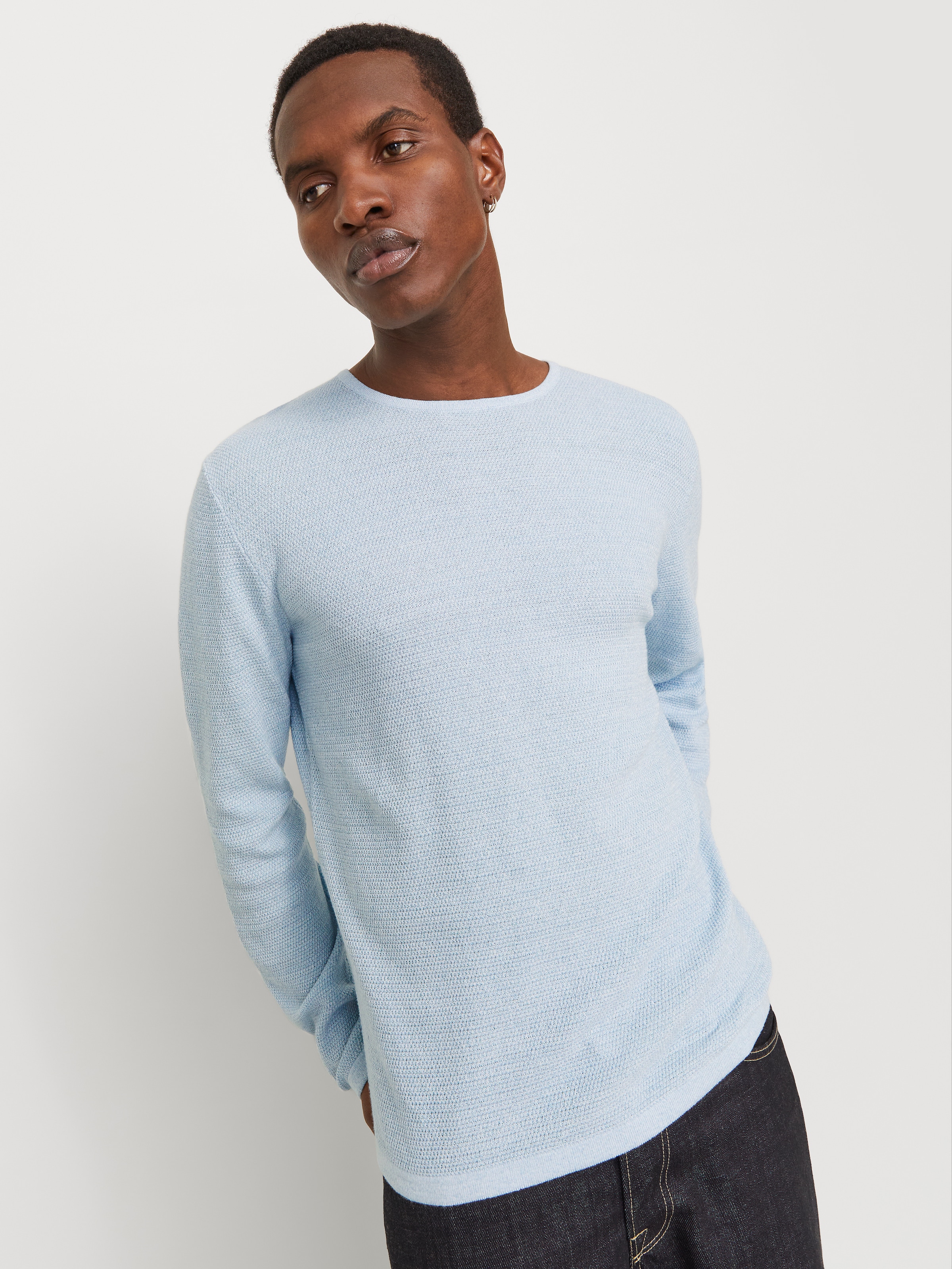 Jack & Jones Rundhalspullover »JJEGEORGE KNIT CREW NECK NOOS«, in Strick Optik