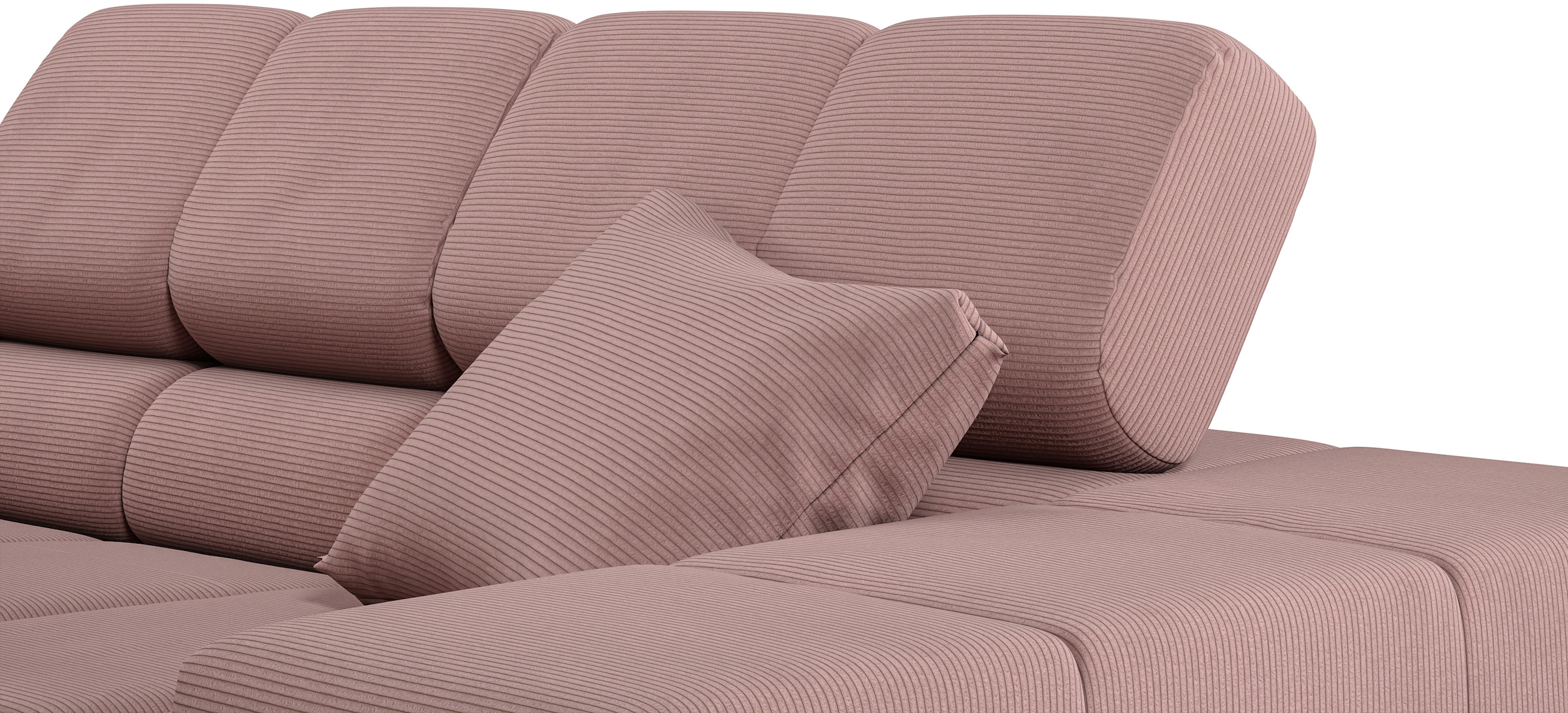 INOSIGN Ecksofa »Ancona incl. Kopfteilverstellung, Breite 319cm, L-Form«, wahlweise motorische Sitztiefenverstellung, auch in Cord + Easy Care