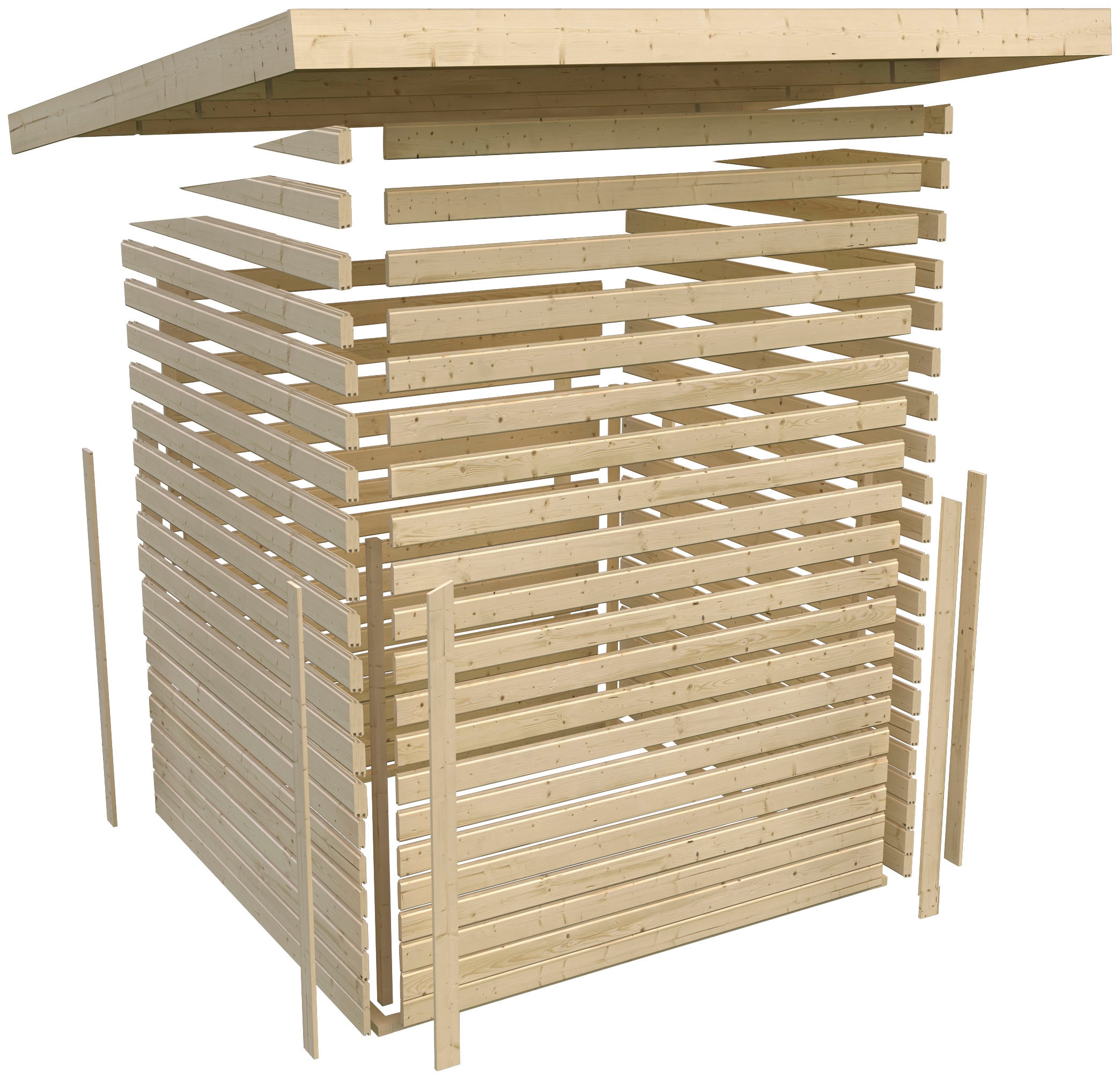 Karibu Saunahaus »Talo 3« Set,  Ofen 9 kW Bio externe Strg easy