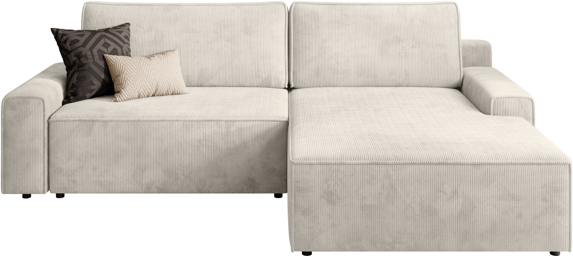 TRENDMANUFAKTUR Ecksofa »Challenge, Schlafsofa mit Bettkasten, Couch in L-Form, Breite 245 cm«, Recamiere beidseitig montierbar, auch in trendigem Cordstoff