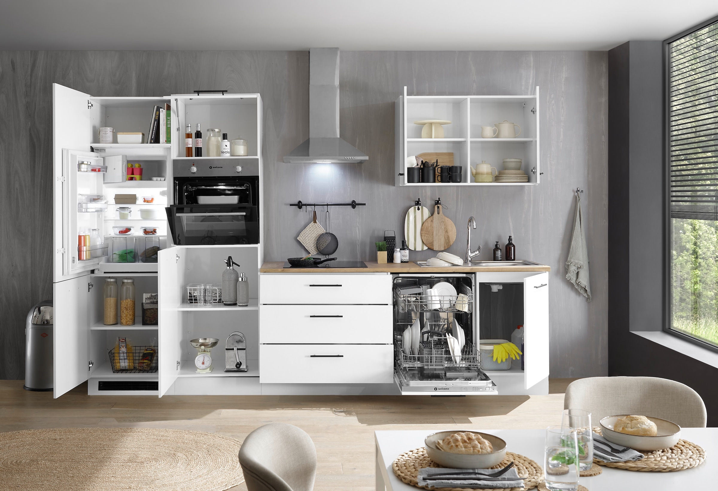 BASIC by Balculina Küchenzeile »Tirol B/H/T 310x212x60 cm« Breite 310 cm, wahlweise mit E-Geräten