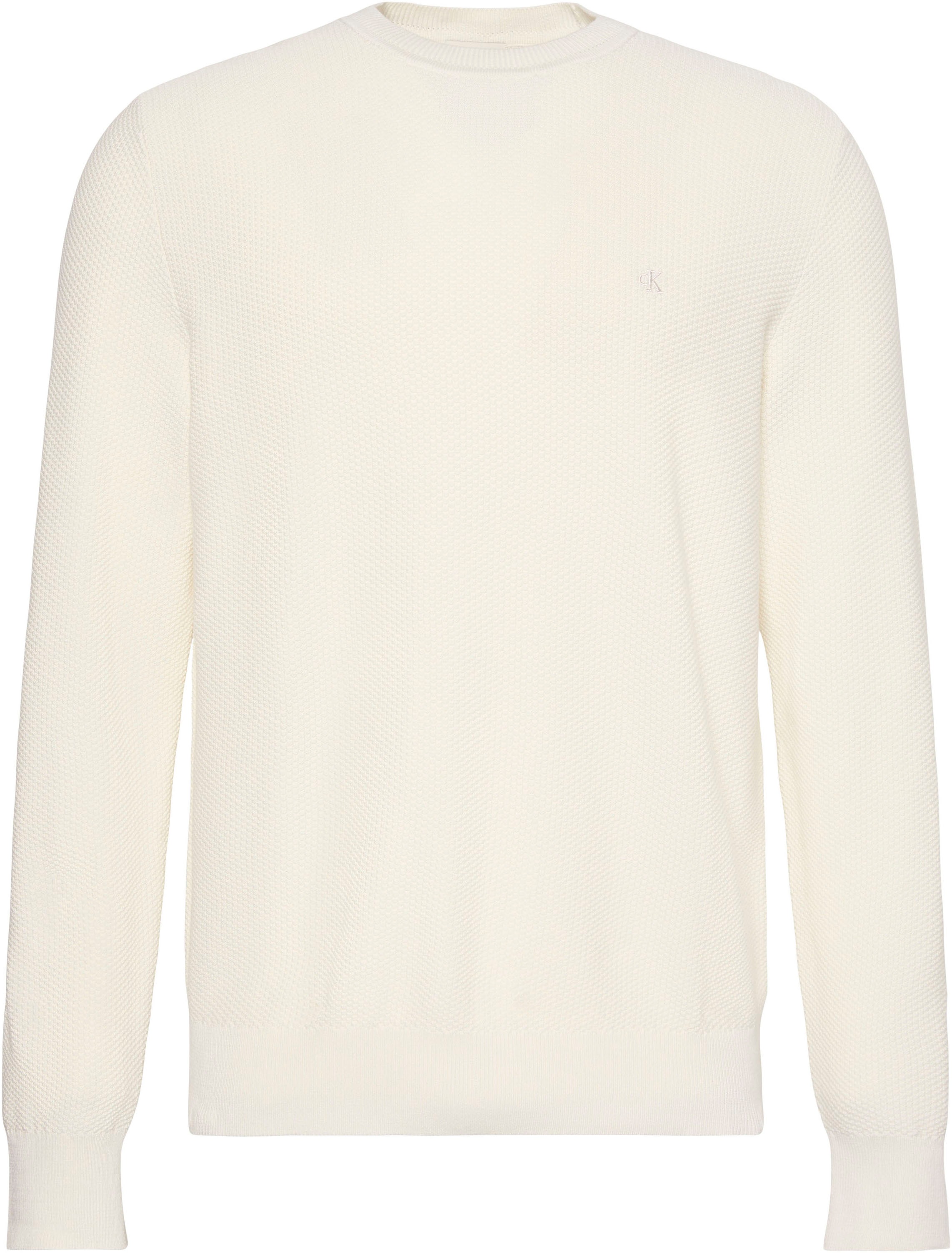 Calvin Klein Rundhalspullover »LS TEXTURED COTTON CREWNK SWEATE« Regular fit mit Rundhalsausschnitt