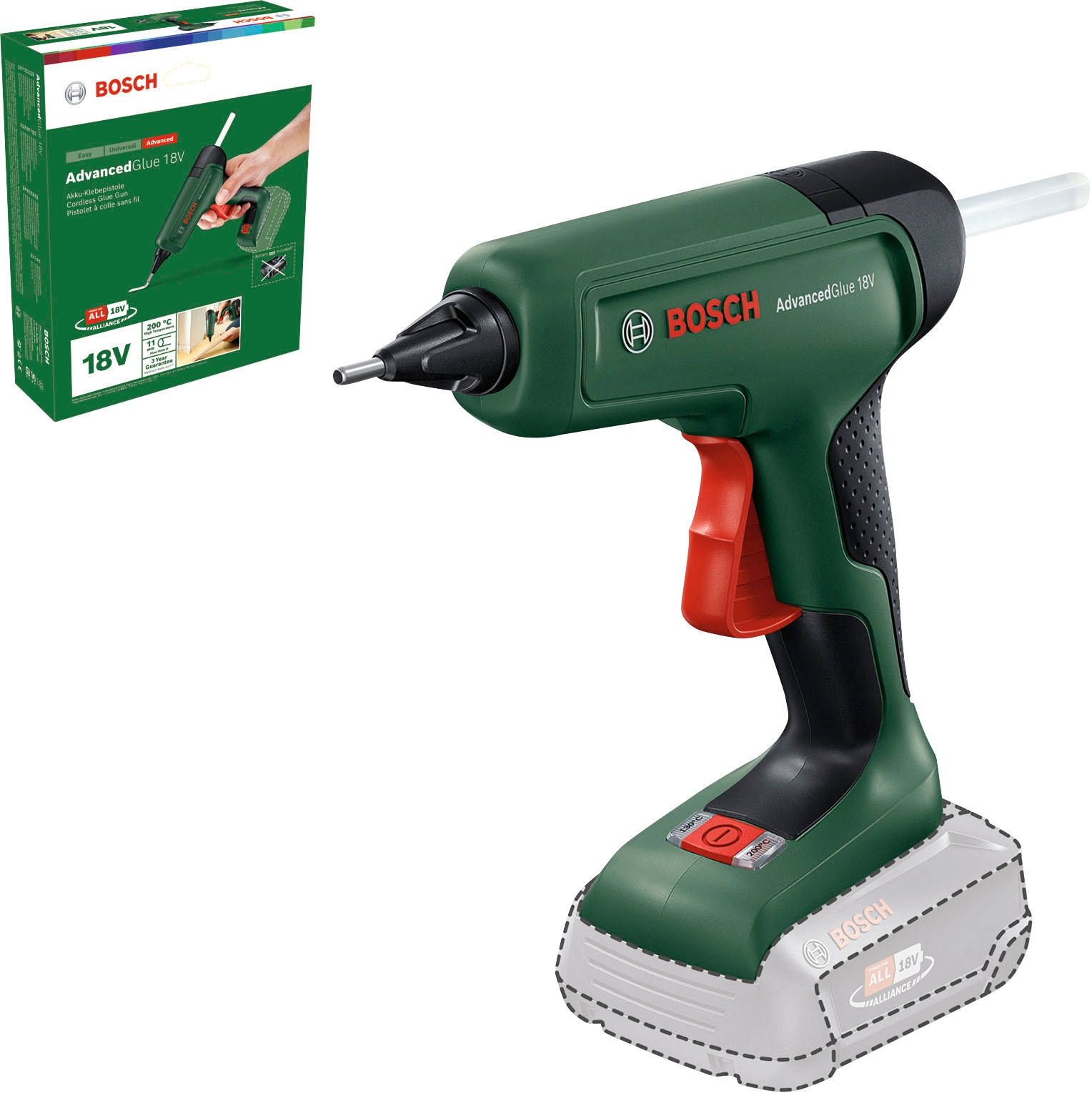 Bosch Home & Garden Heißklebepistole »AdvancedGlue 18V Solo«, ohne Akku und Ladegerät