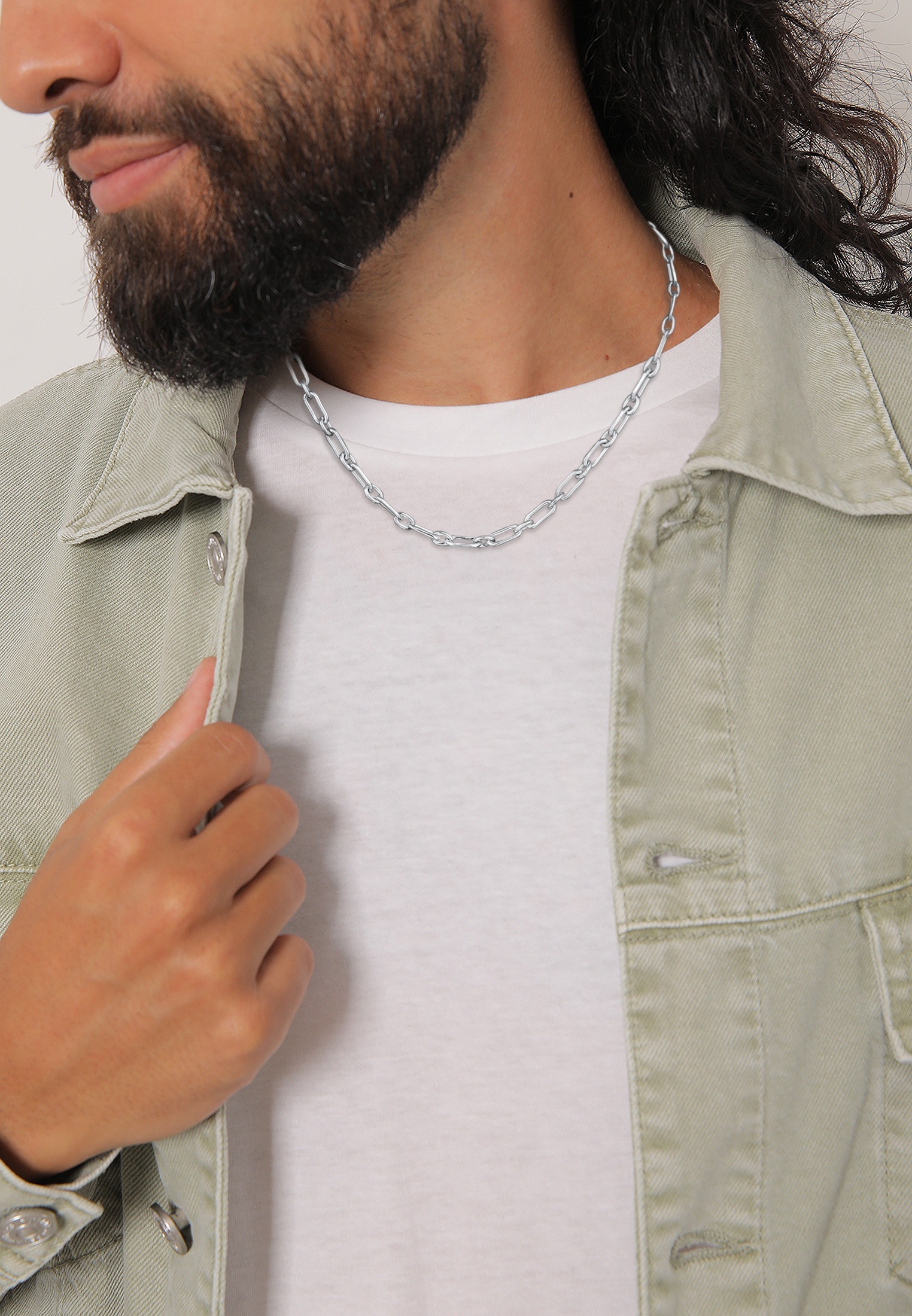 Kuzzoi Lange Kette »Halskette Herren Gliederkette 925 Sterling Silber«