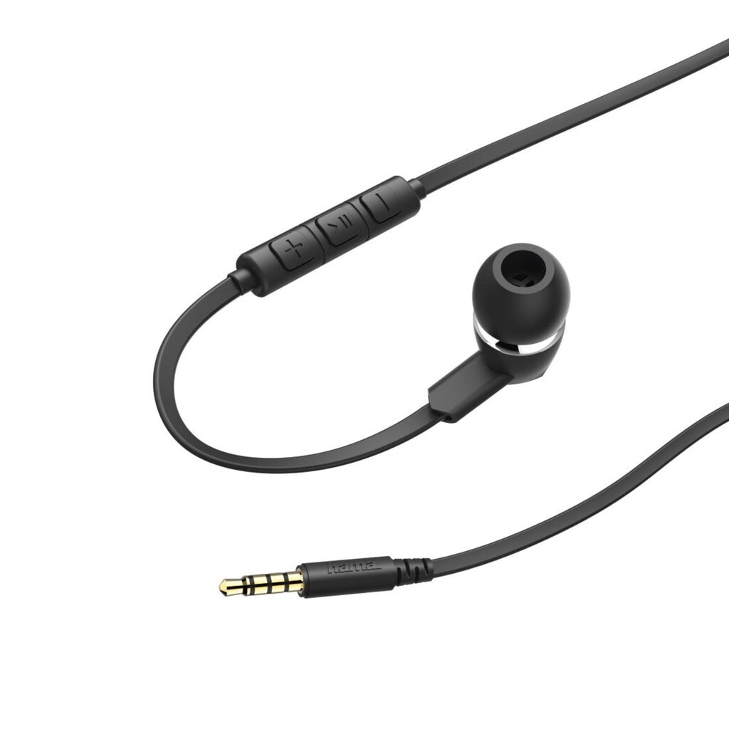 Hama In-Ear-Kopfhörer »Kopfhörer "Joy", In-Ear, Mikrofon, Flachbandkabel, Schwarz Headset«