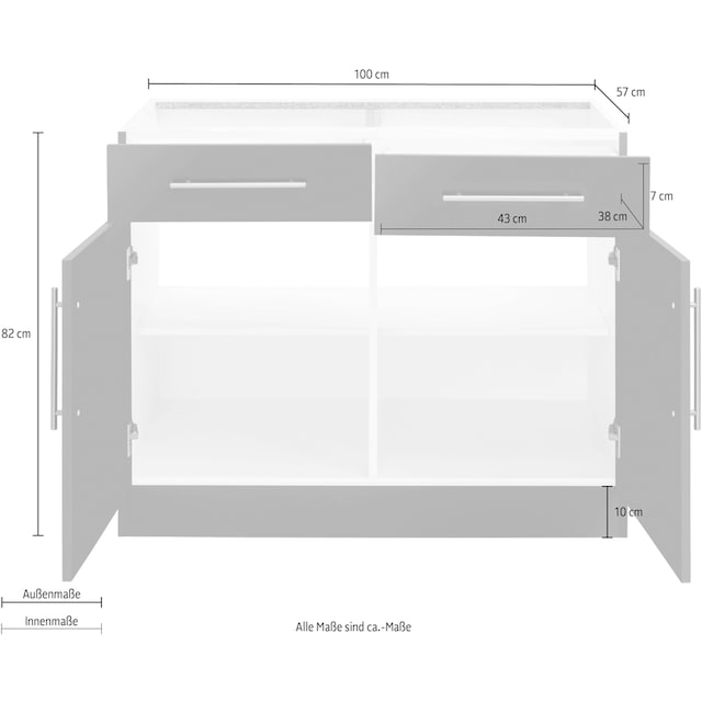 wiho Küchen Unterschrank »Cali«, 100 cm breit, ohne Arbeitsplatte bestellen  im OTTO Online Shop
