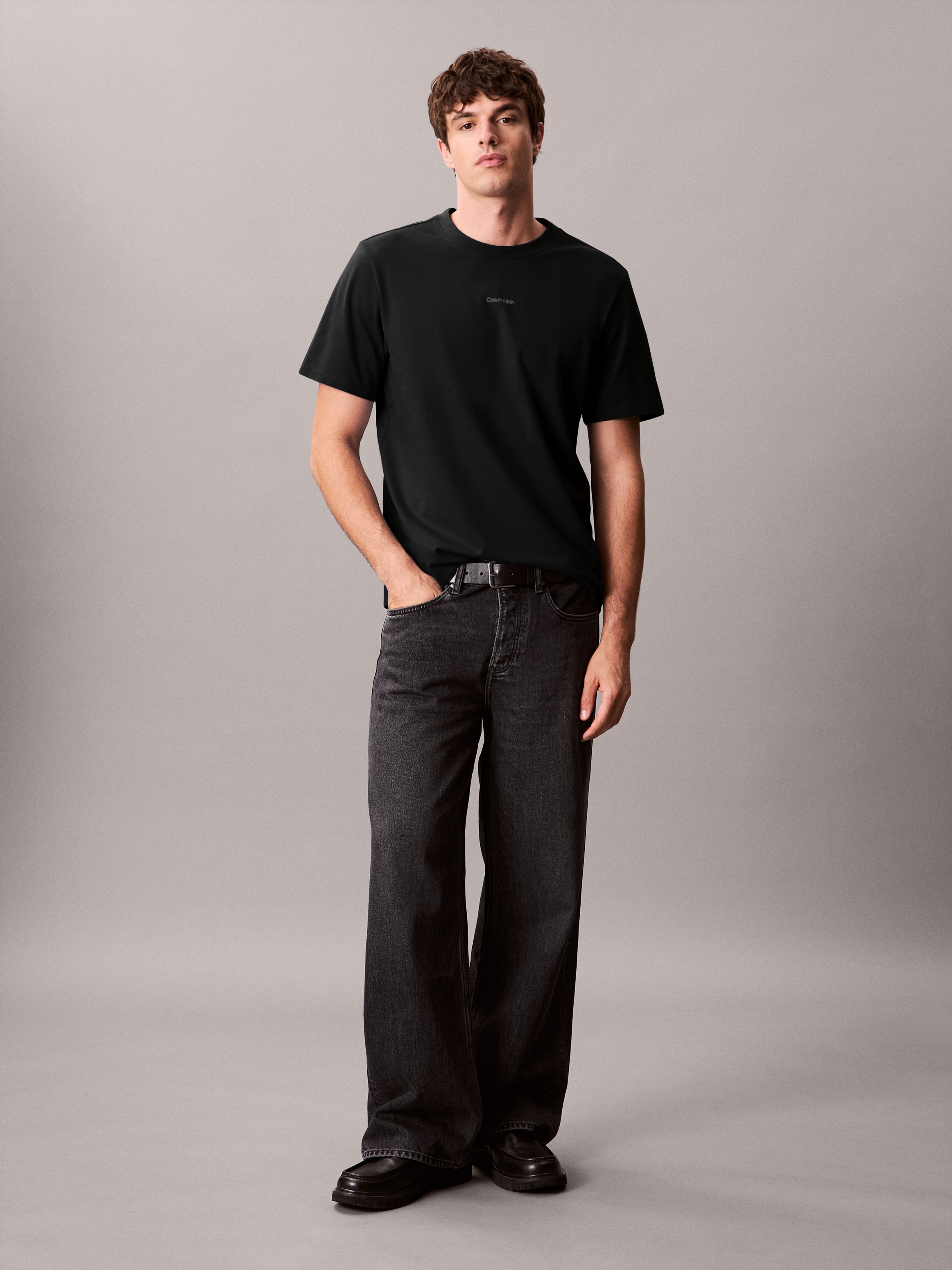 Calvin Klein T-Shirt »SS STRETCH PIQUE NANO EASY TEE«, Mit Rundhalsausschnitt