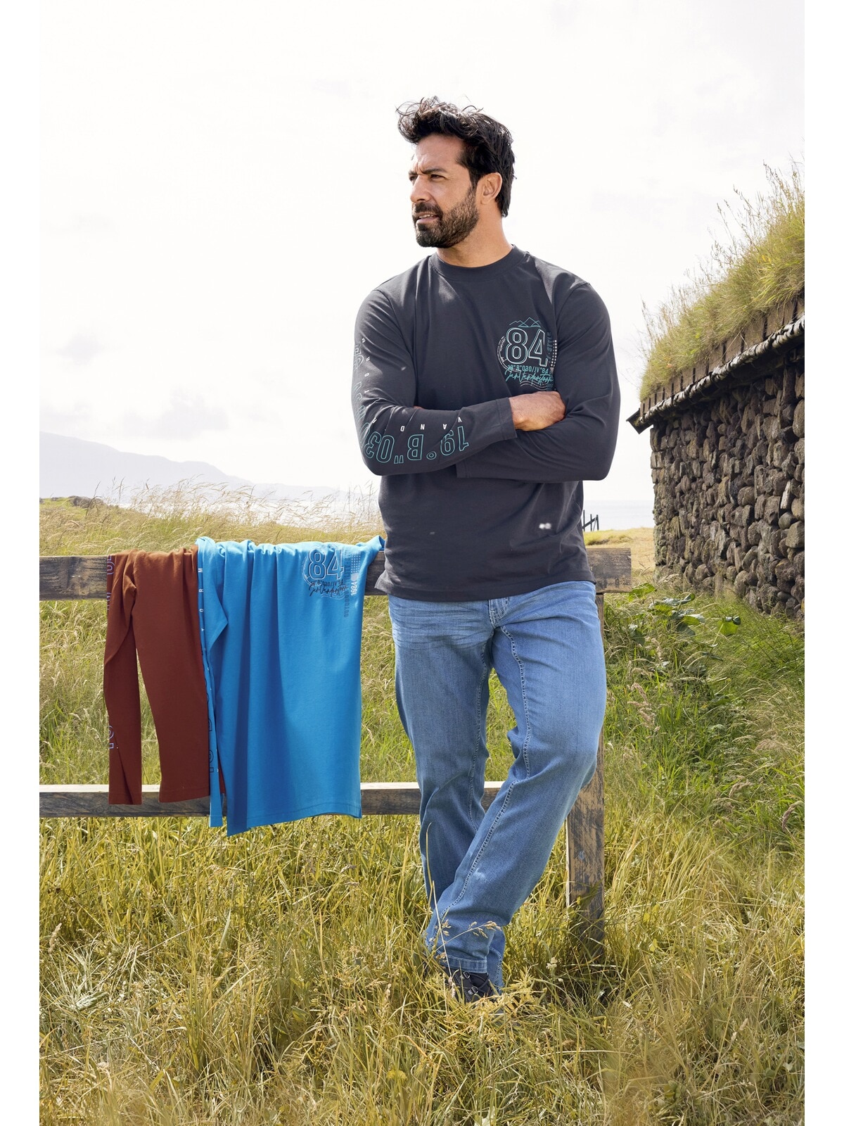 Jan Vanderstorm Langarm-Poloshirt »3er Pack Langarmshirt NORGARD«