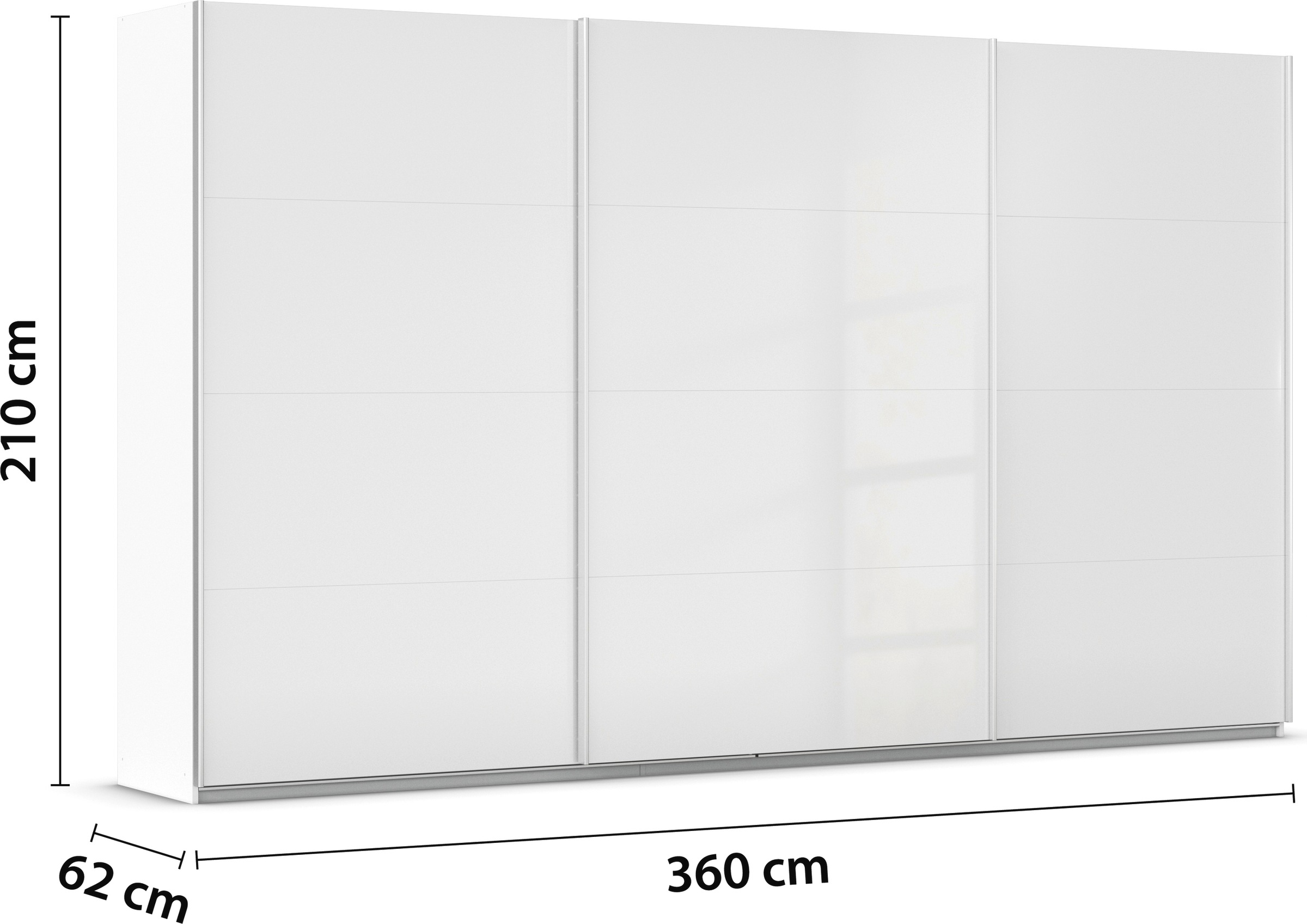 rauch Schwebetürenschrank »Kleiderschrank Schrank Garderobe AGORDO mit Dekor- oder Hochglanzfront«, (in zwei Griff-Farben), durchdachte Innenausstattung, in 4 Breiten und 2 Höhen MADE IN GERMANY