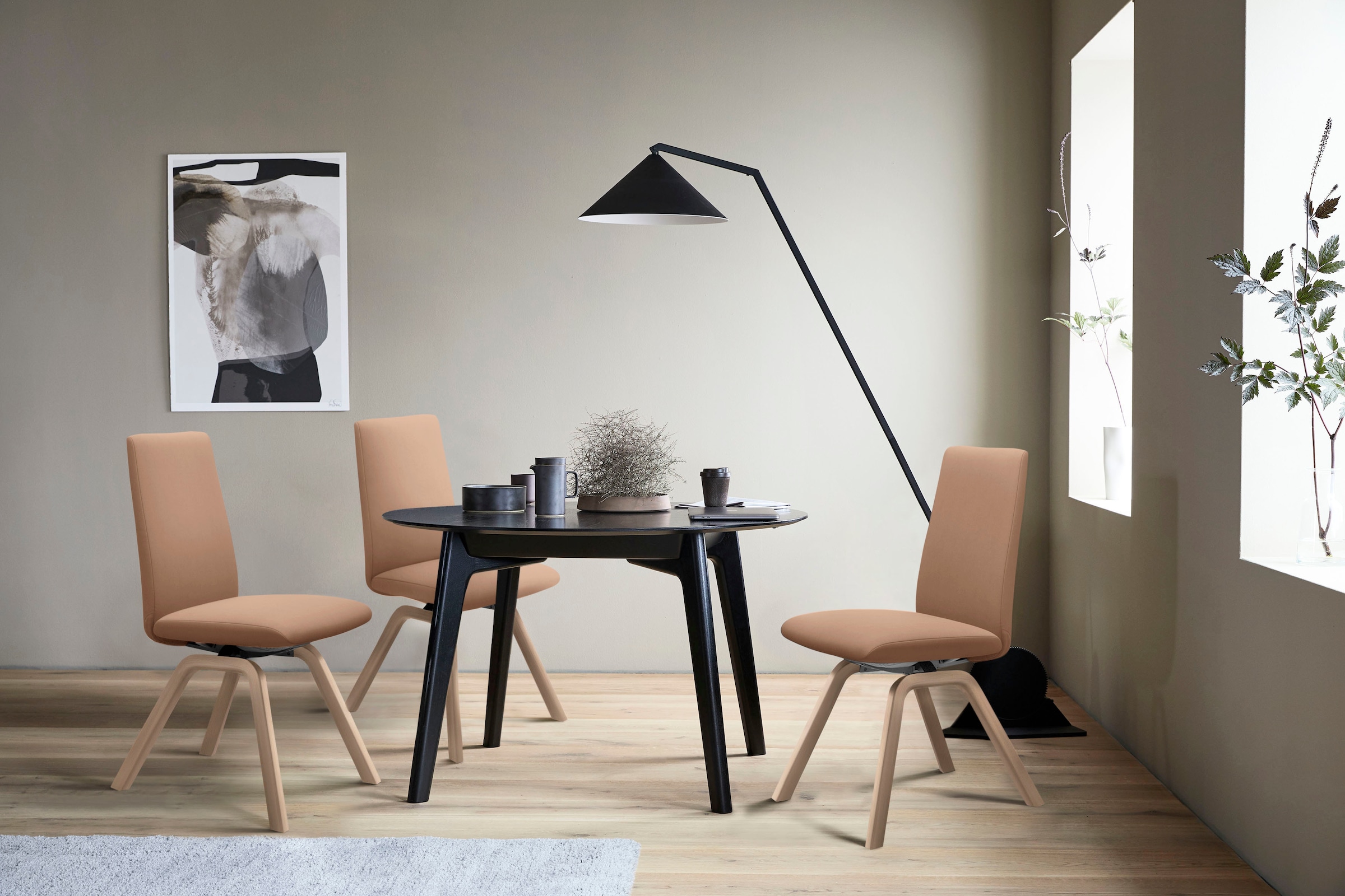 Stressless® Polsterstuhl »Laurel« () Low Back, Größe L, mit schräggestellten Beinen in Eiche gekalkt