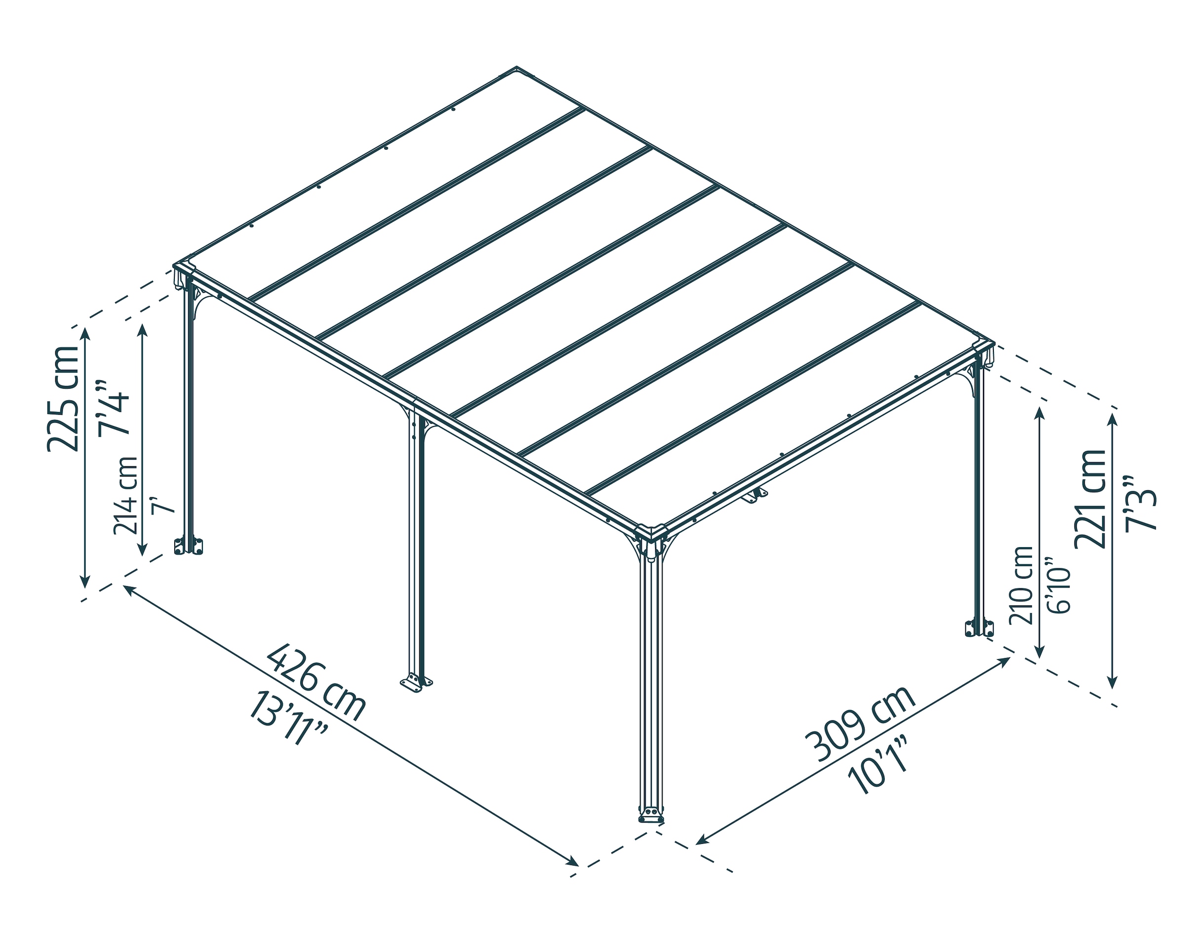 Palram - Canopia Pavillon »Milano 4300«, BxT: 309x426 cm