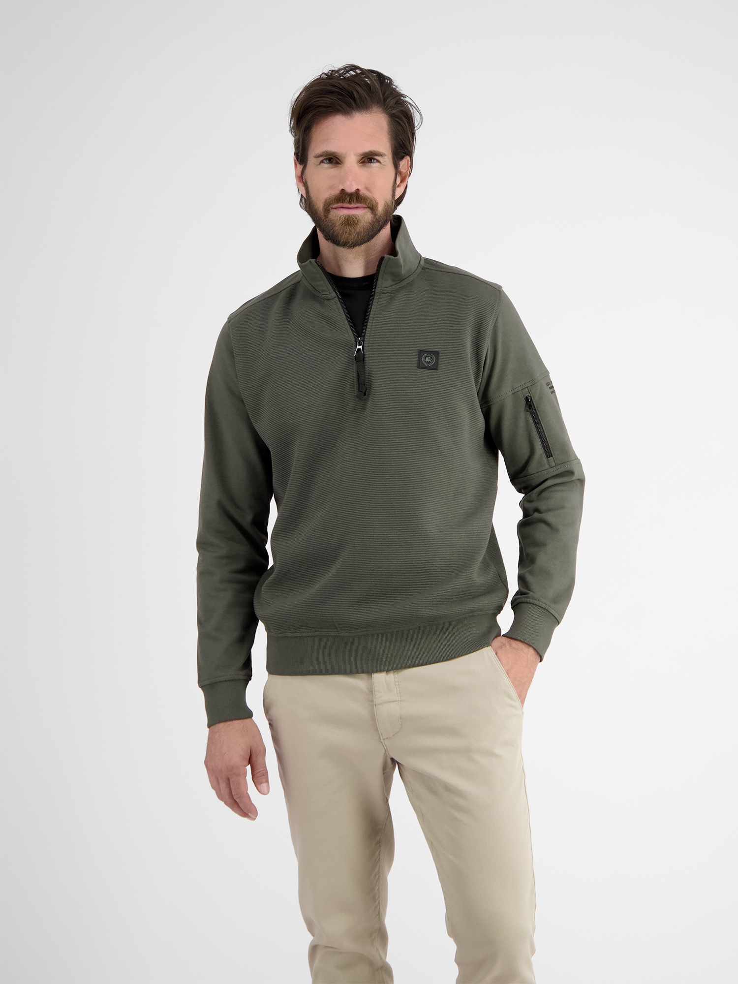 LERROS Sweatshirt »LERROS Herren Sweatshirt mit Troyerkragen«