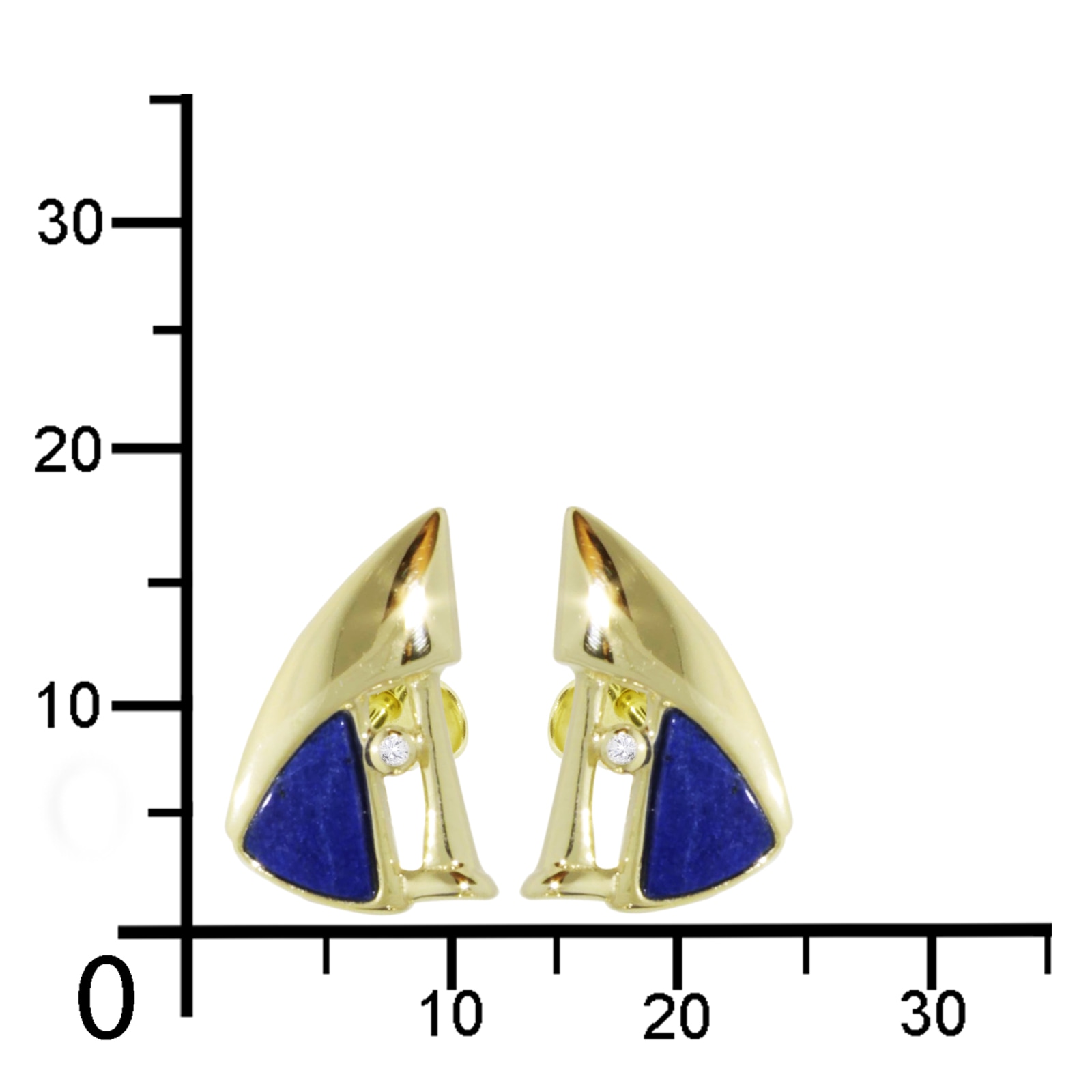 OSTSEE-SCHMUCK Paar Ohrstecker »- Sigri - Gold 333/000 - Lapis/Zirkonia«