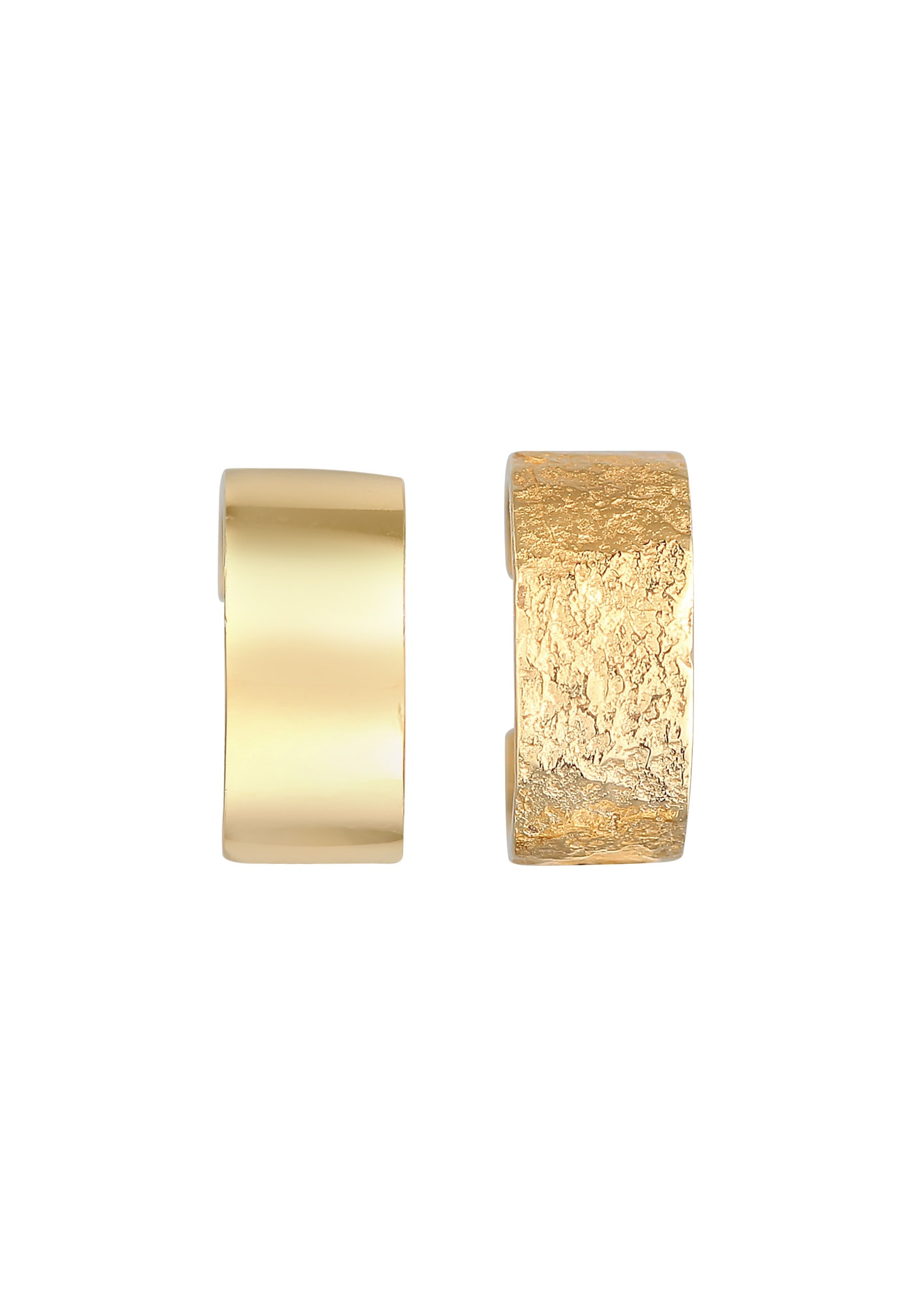 Elli Schmuckset »Ohrringe Earcuff Breit Basic Gehämmert 2er Set 925 Silber«