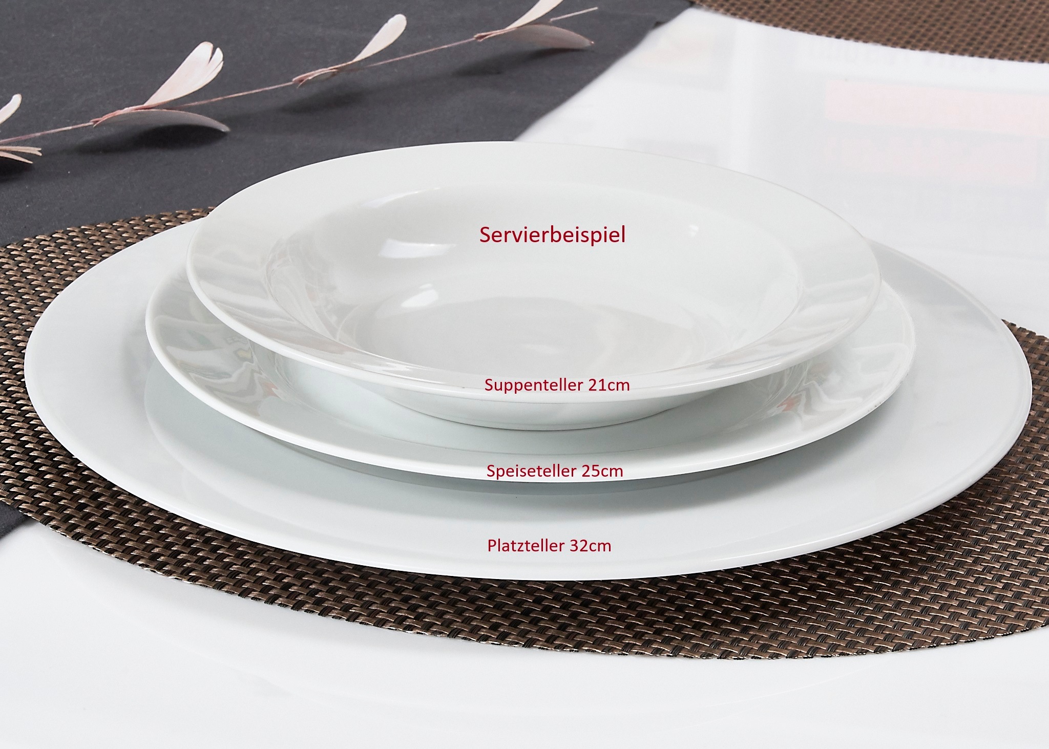 Retsch Arzberg Servierplatte »Platzteller HEIKE WEISS 32 cm, Set 2-teilig, rund, Porzellan« vielfältig einsetzbar als Platzteller,Servierplatte oder für Tischdeko