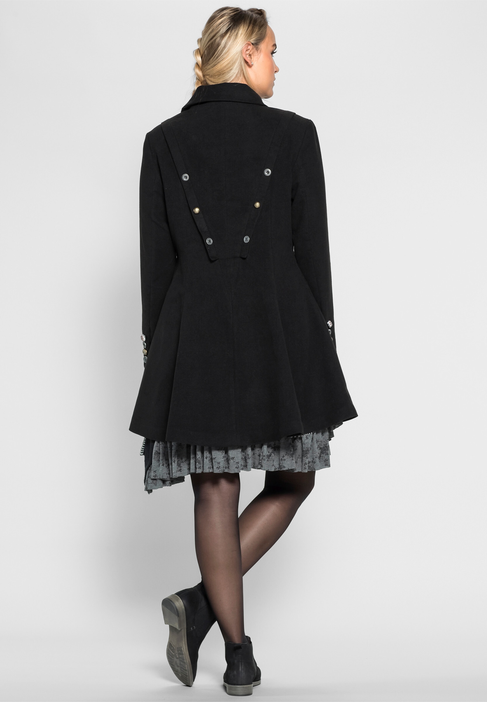 sheego by Joe Browns Langjacke »Kurzmantel Kurzmantel in asymmetrischem Schnitt« ohne Kapuze