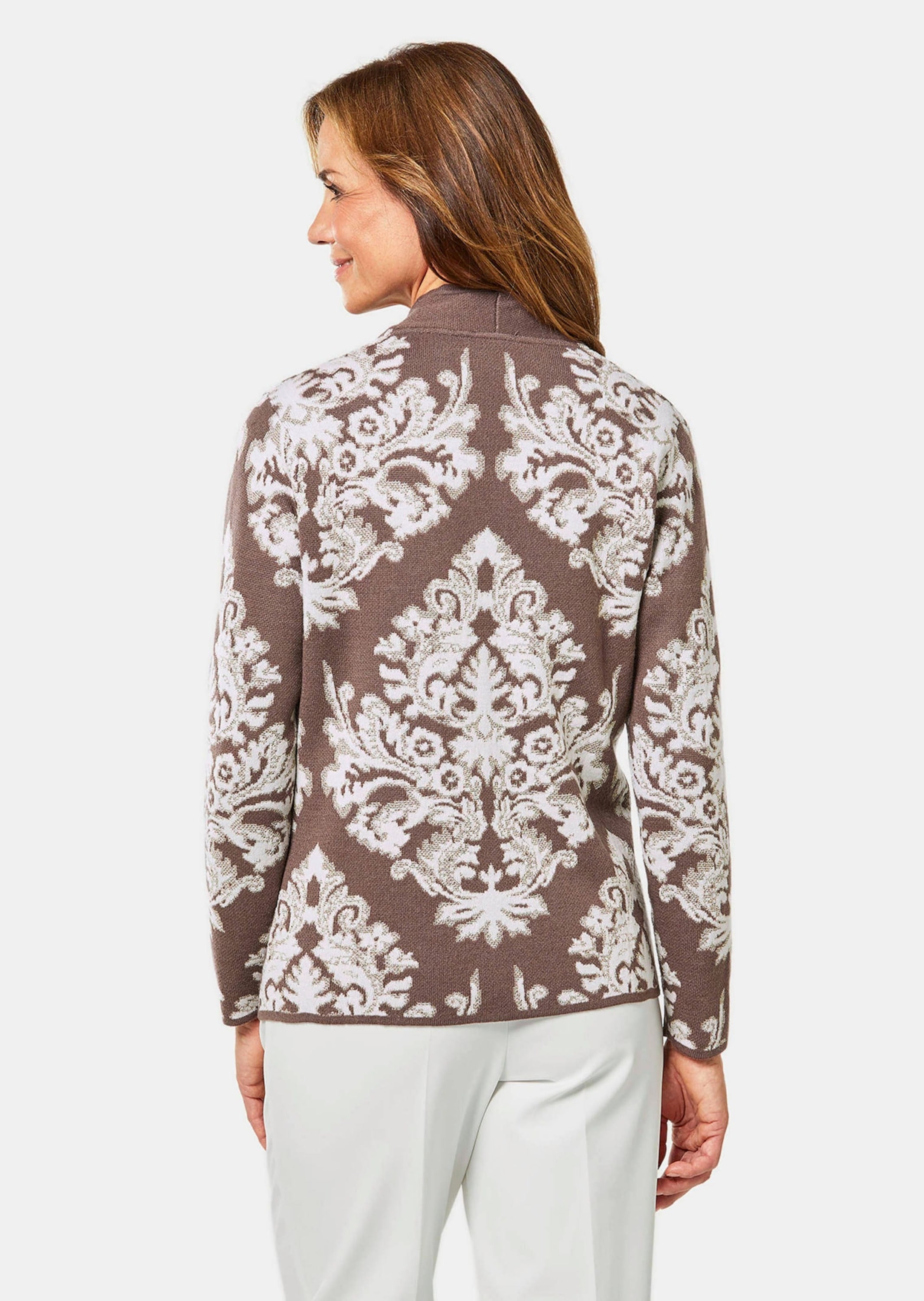 GOLDNER Strickjacke »Jacquard-Strickjacke Jacquard-Strickjacke mit Glanzgarnen«