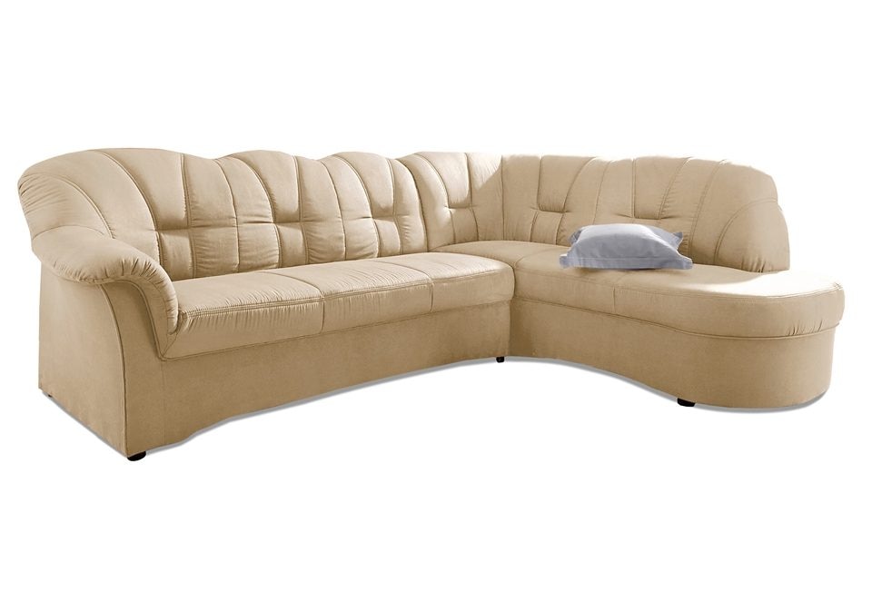 DOMO collection Ecksofa »Papenburg, zeitlose Rückensteppung, elegante Armlehne, L-Form« mit Ottomane, wahlweise mit Bettfunktion, OTTOs Choice