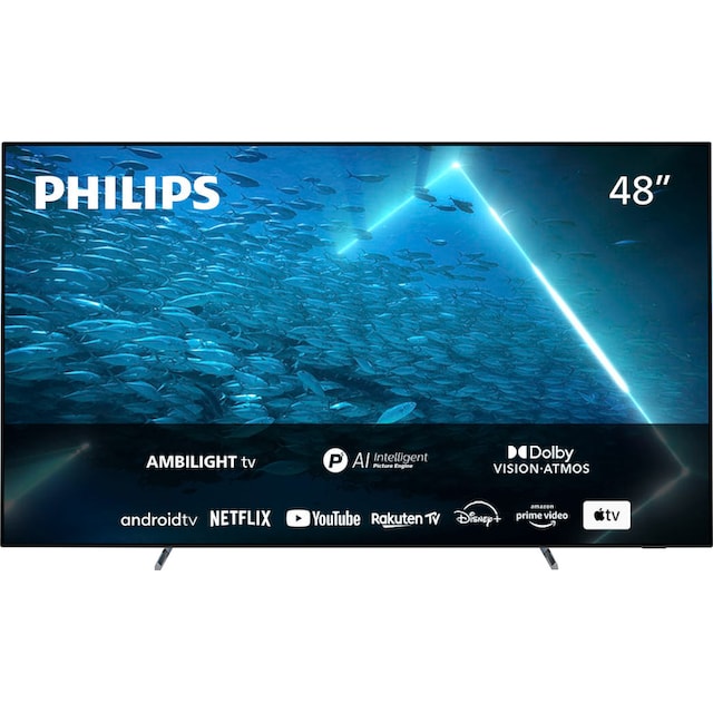 Philips OLED-Fernseher »48OLED707/12«, 121 cm/48 Zoll, 4K Ultra HD, Android  TV-Smart-TV, 3-seitiges Ambilight bestellen bei OTTO