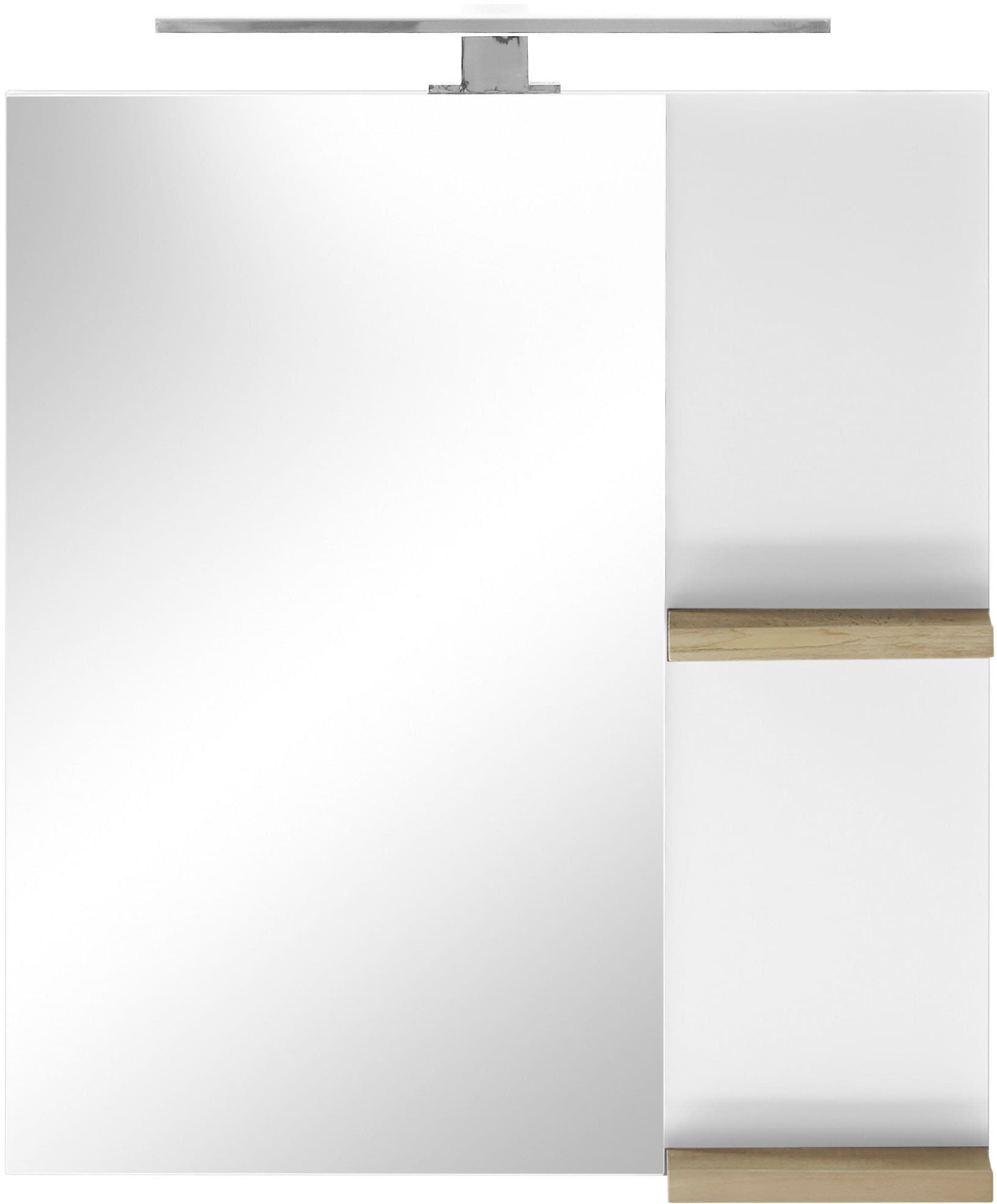 Places of Style Badspiegel »SOLiD, Spiegel im modernen Design, Wandspiegel«, in zwei Farben verfügbar, zwei Ablageböden, Aufbauleuchte