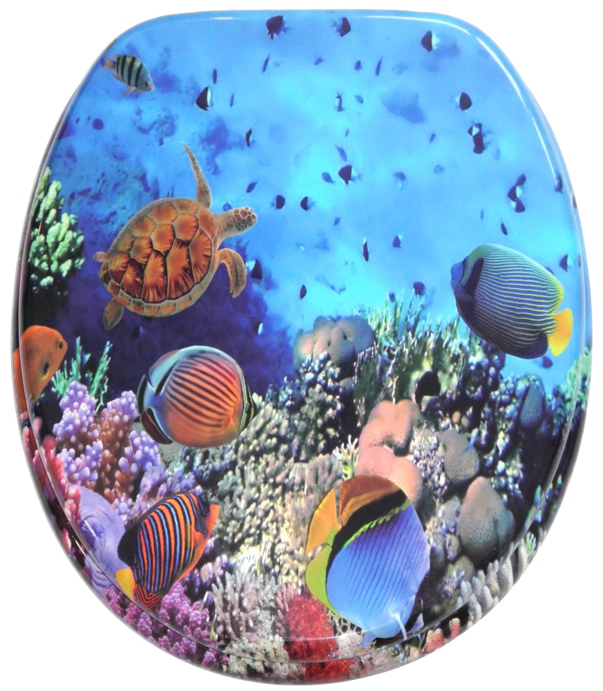 Sanilo Badaccessoire-Set »Ocean« bestehend aus WC-Sitz, Badteppich, Stöpsel, Seifenspender, WC-Bürste