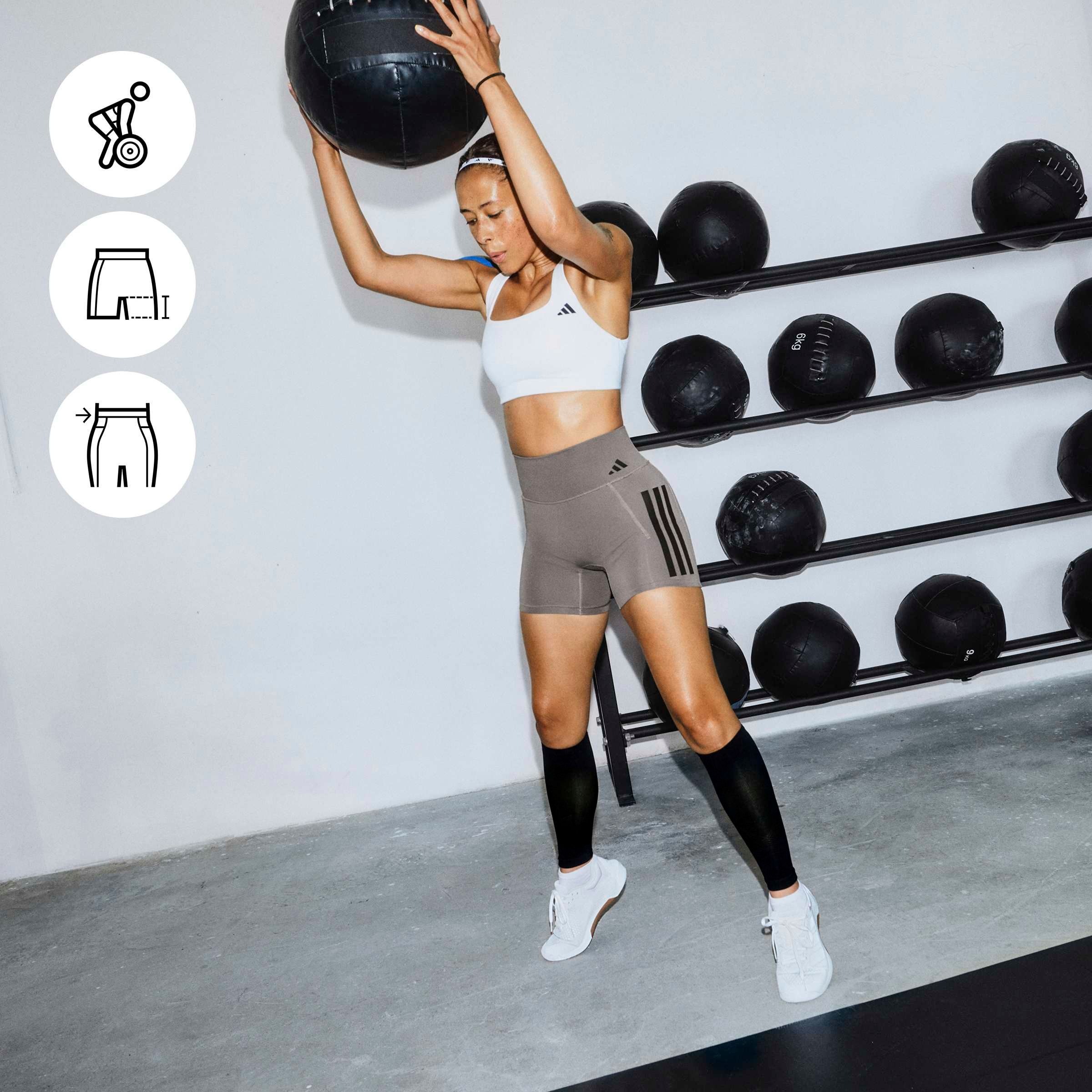 adidas Performance Shorts »OPTIME WORKOUT 3-STREIFEN KURZE LEGGINGS«