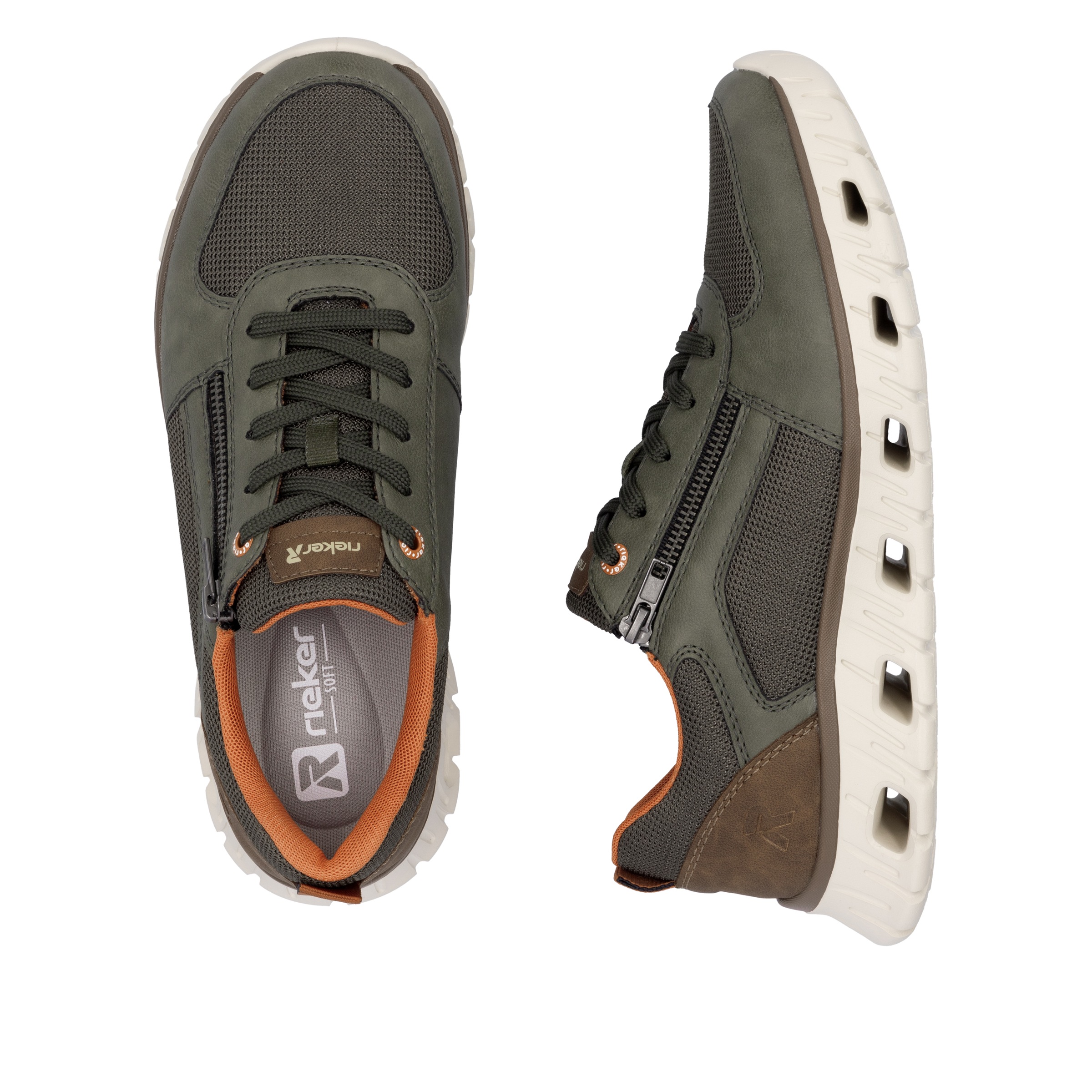 RIEKER Sport Sneaker, Schnürschuh, Freizeitschuh, Halbschuh mit Reißverschluss