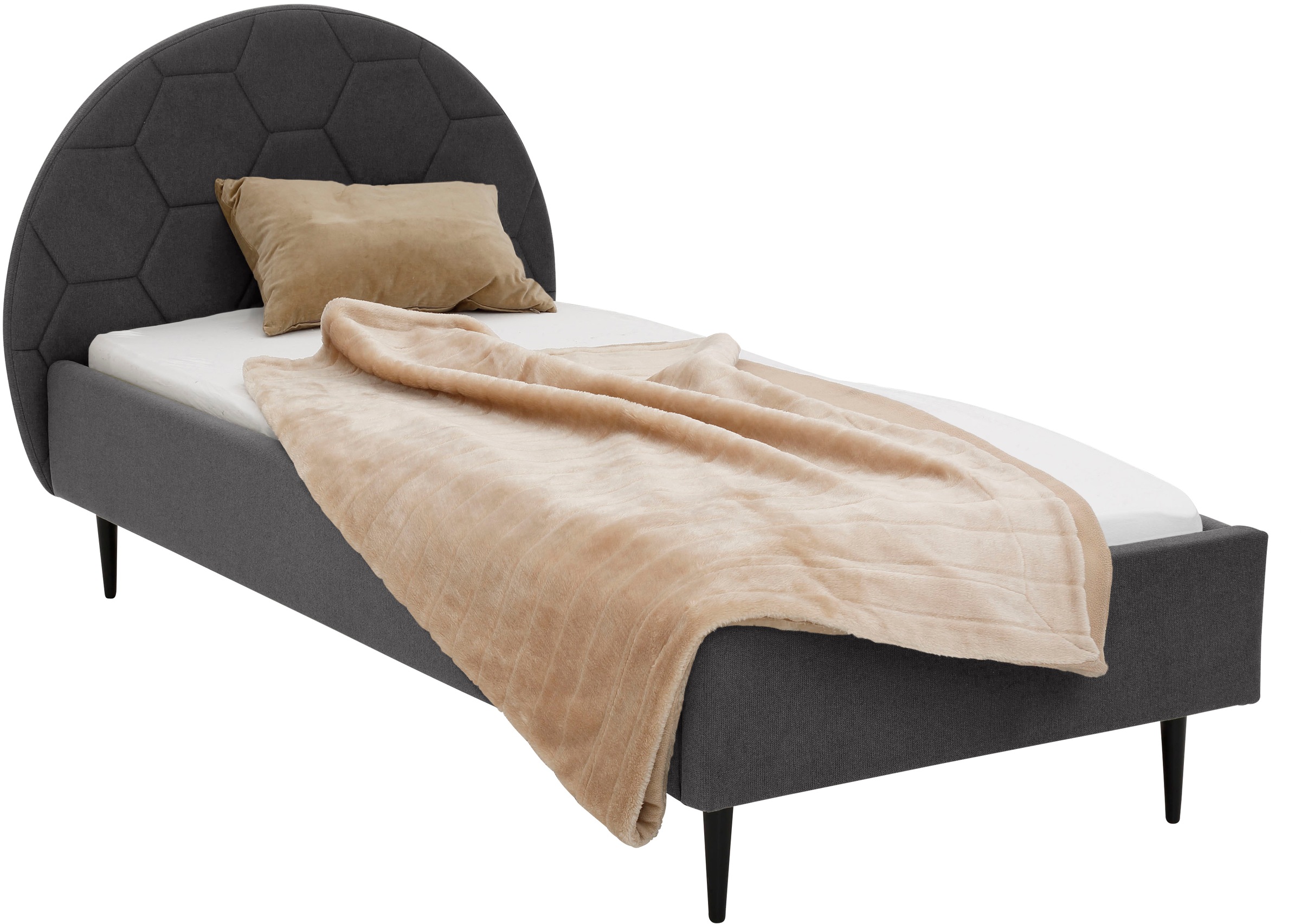 Lüttenhütt Polsterbett »Gebko« angenehm gepolstertes Kopfteil mit dekorativem Wabenmuster