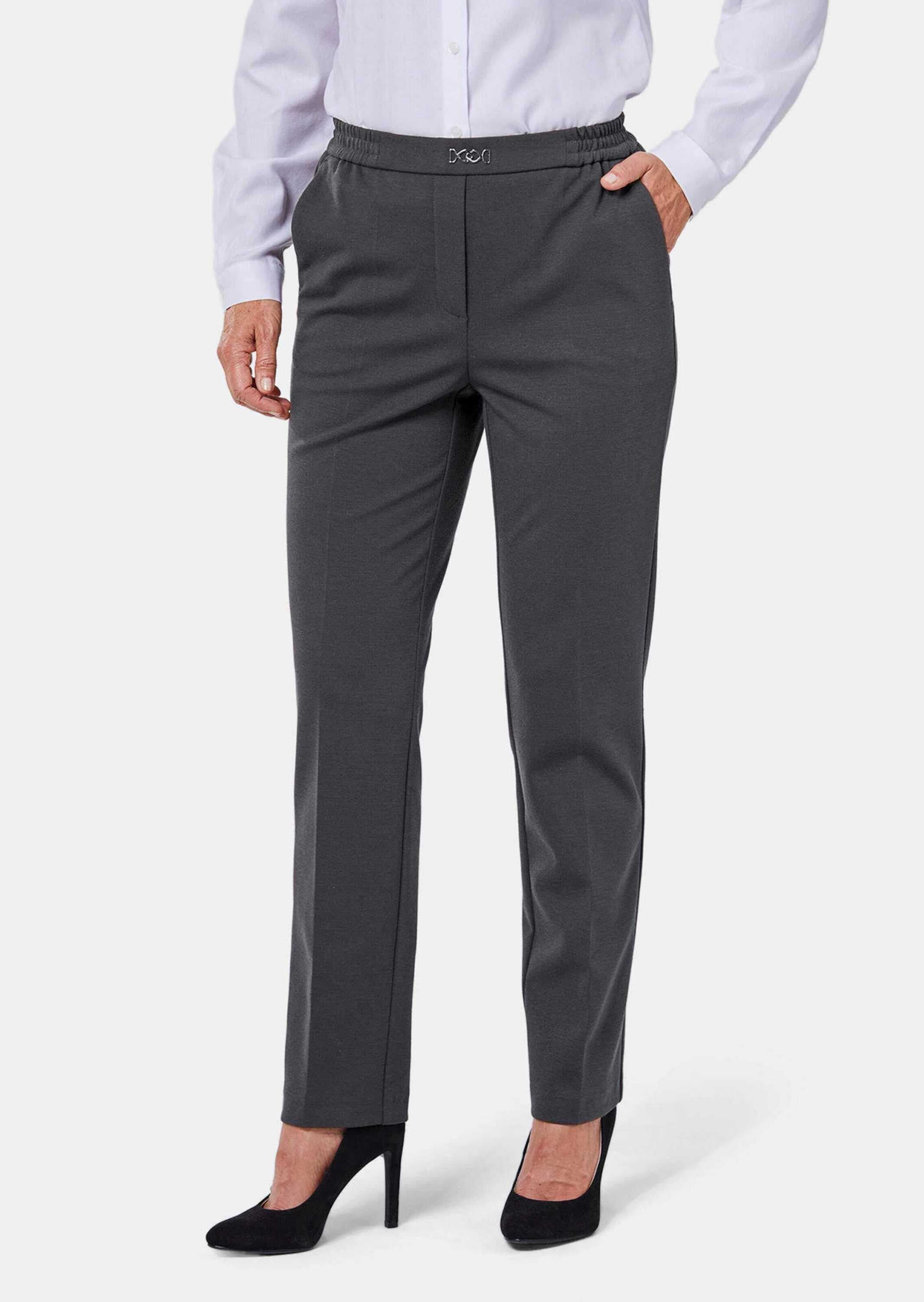 GOLDNER Schlupfhose »Schlupfhose Martha in knitterarmer Flanelloptik«