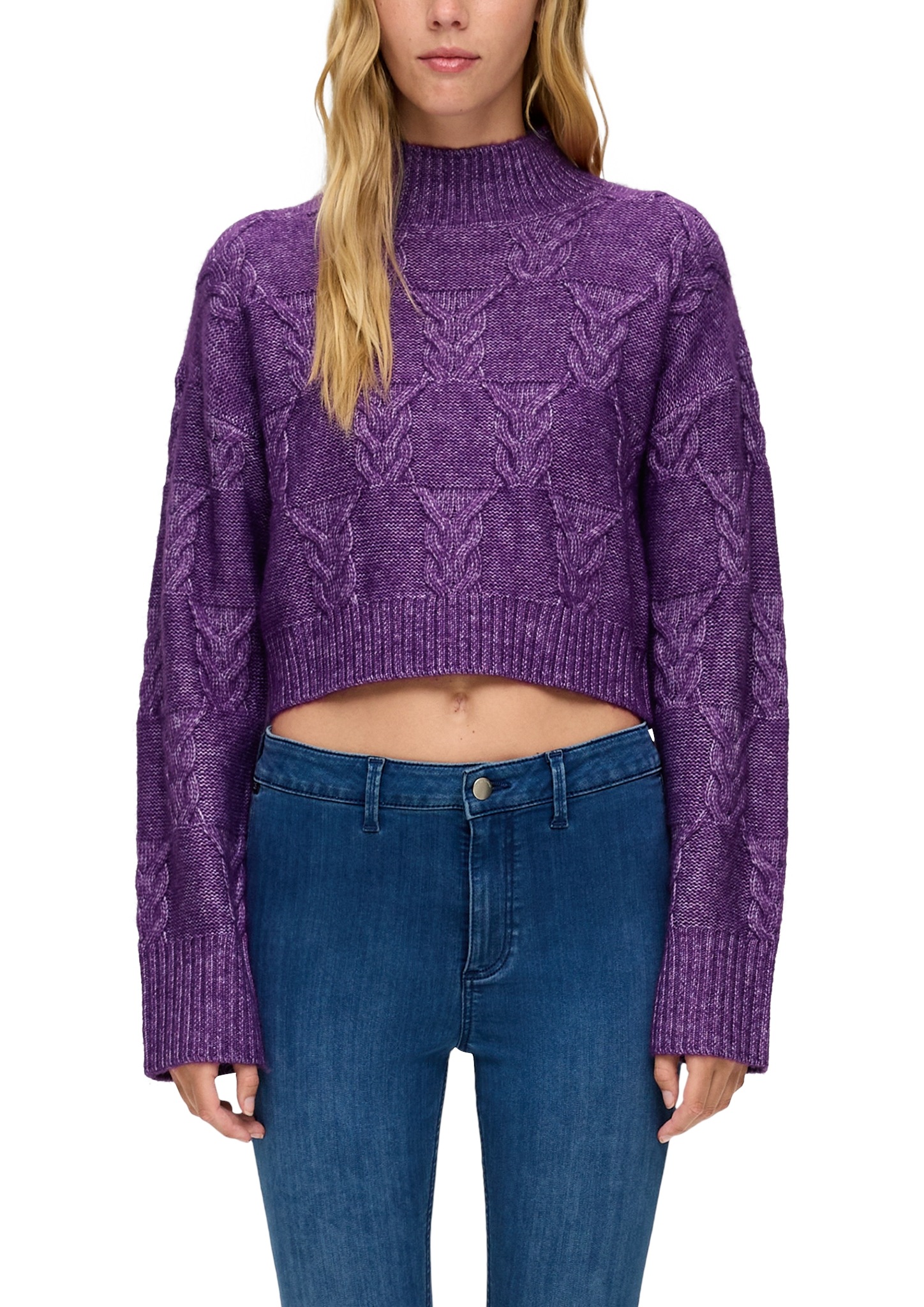 QS Strickpullover, mit Zopfmuster
