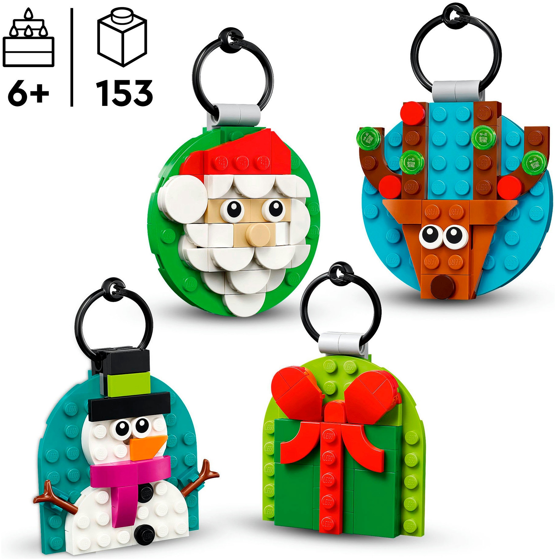 LEGO® Konstruktionsspielsteine »Verschiedene Christbaumanhänger (40744), LEGO Iconic« Made in Europe